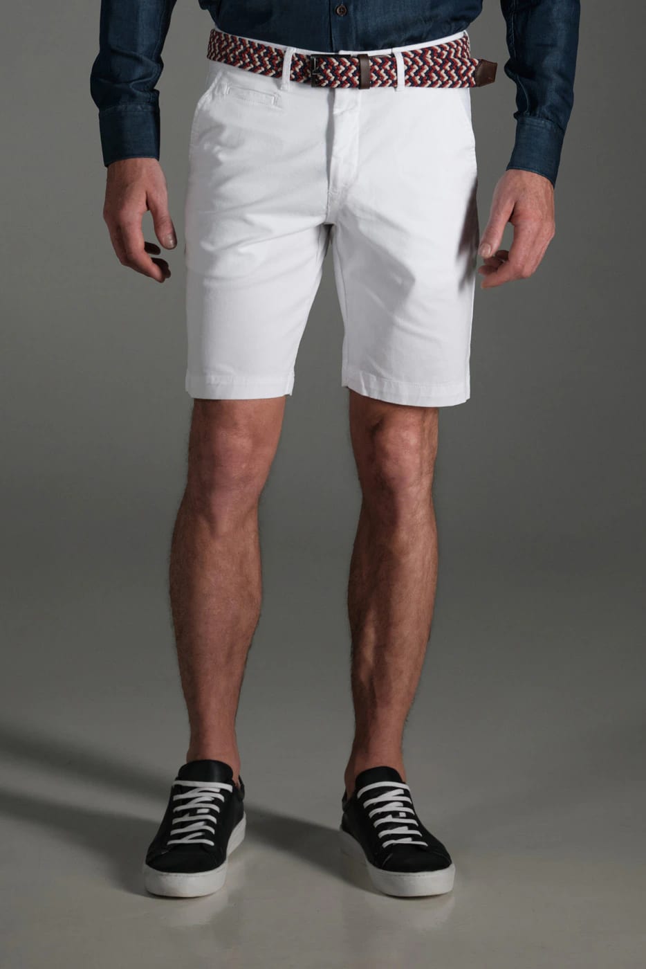 Bermuda Chino Slim Dril Blanco - imagen 2