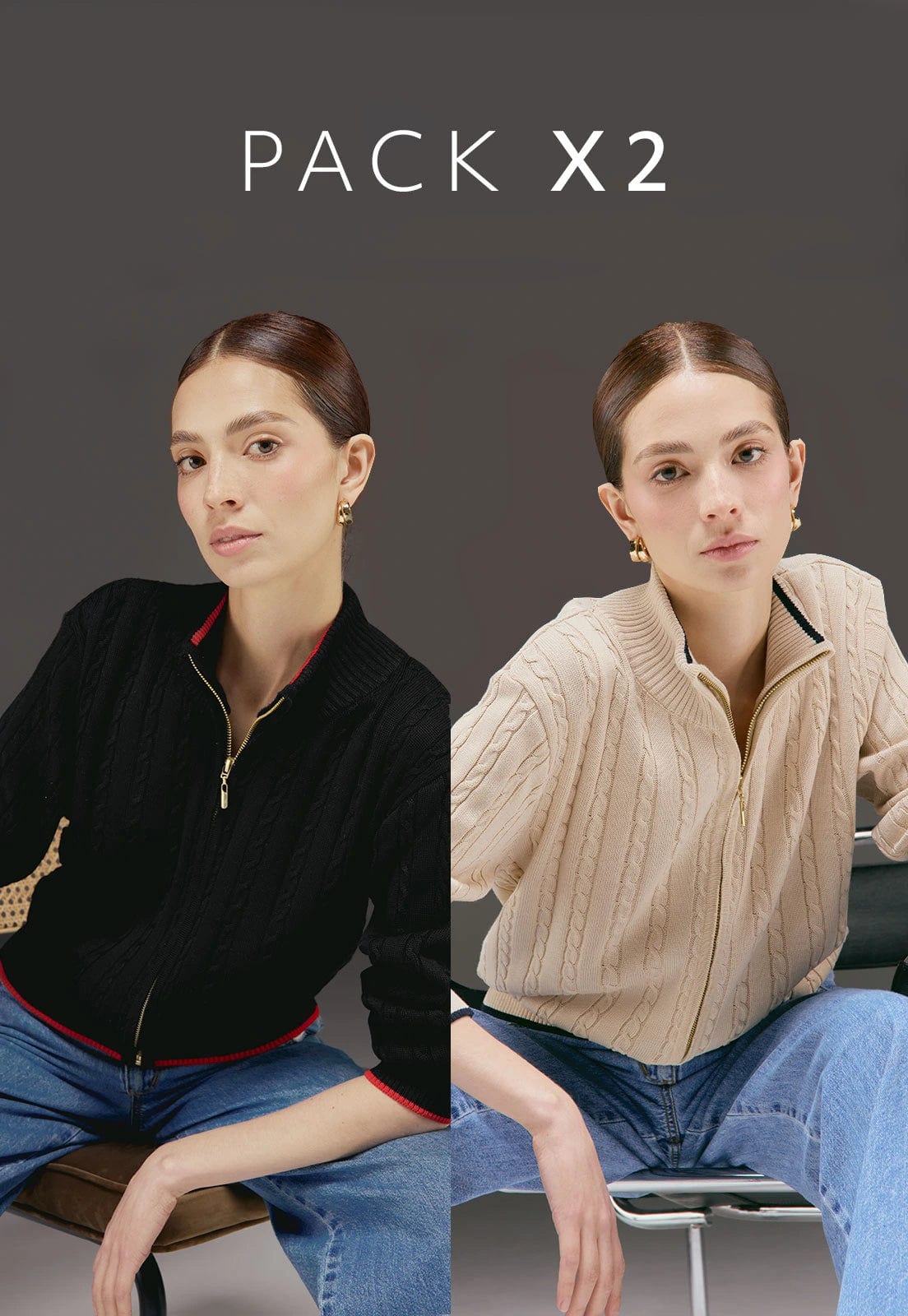 Pack x2 - Chaqueta Trenzada - imagen 1