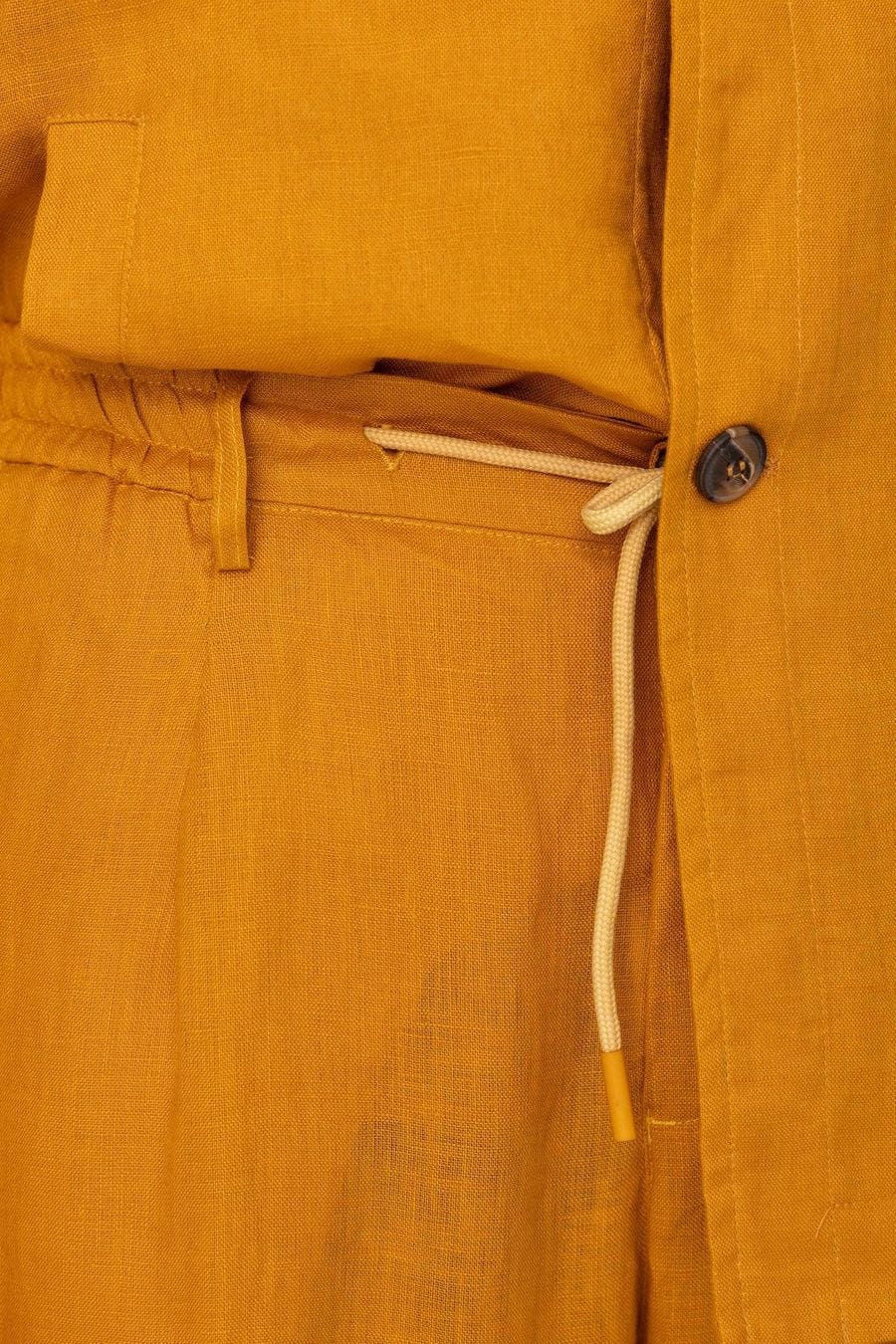 Men's linen pants yellow ulisse - imagen 3
