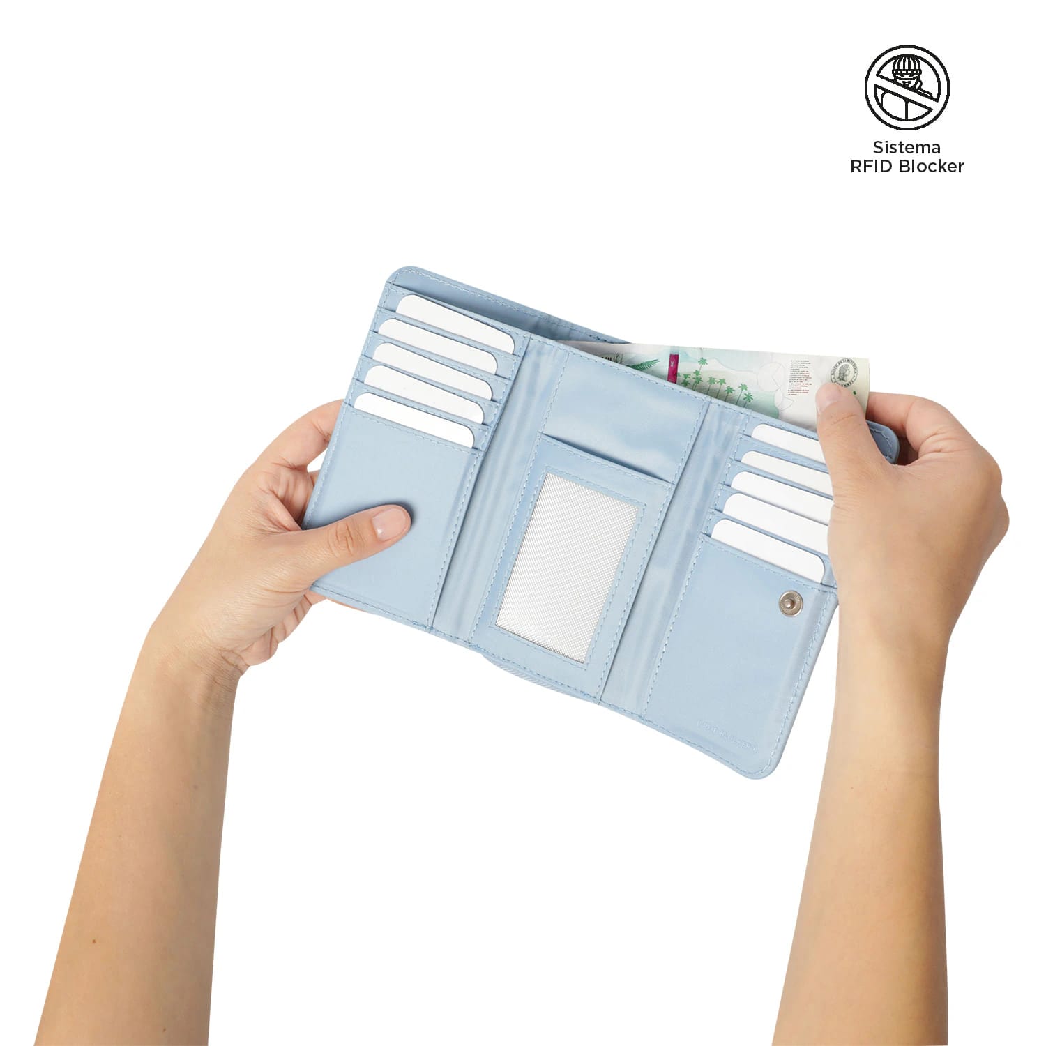 Billetera Texture Var con RFID Blocker Azul - imagen 3