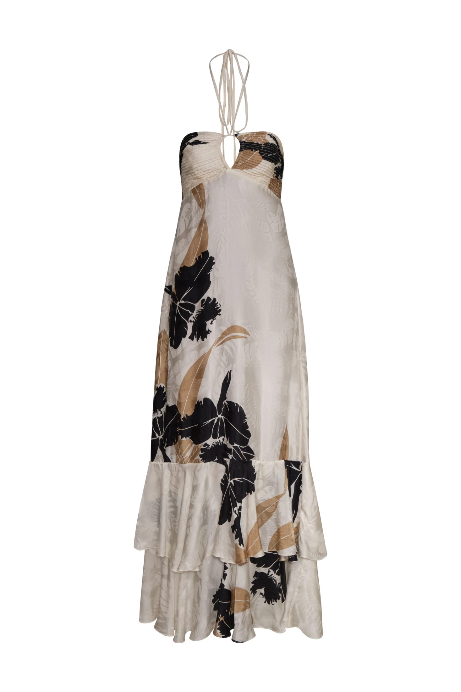 Sevillana Silk Jacquard Maxi Dress / Black Orchids - imagen 2