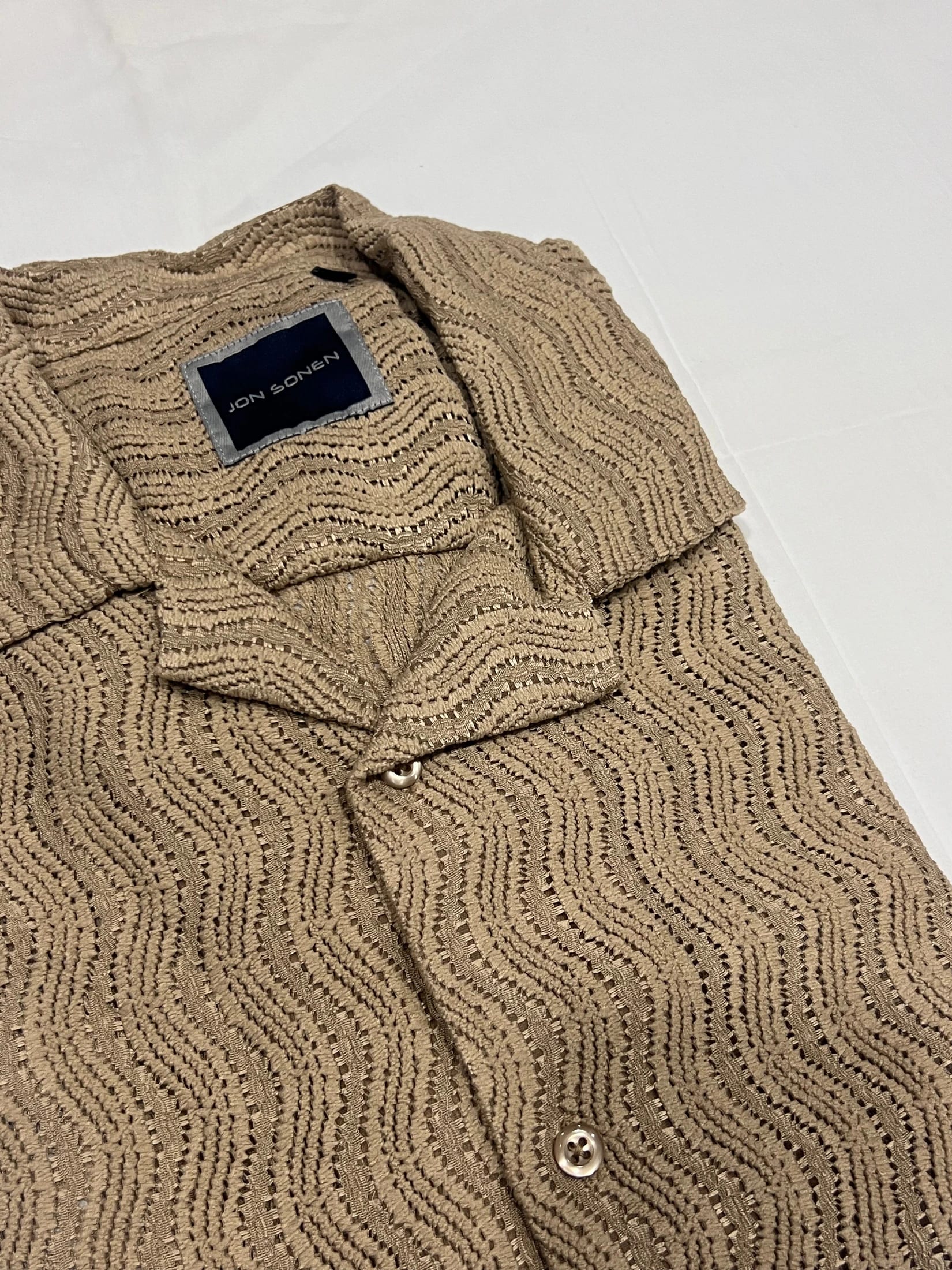 Camisa con textura manga corta para hombre Jon Sonen 027225010 - imagen 3