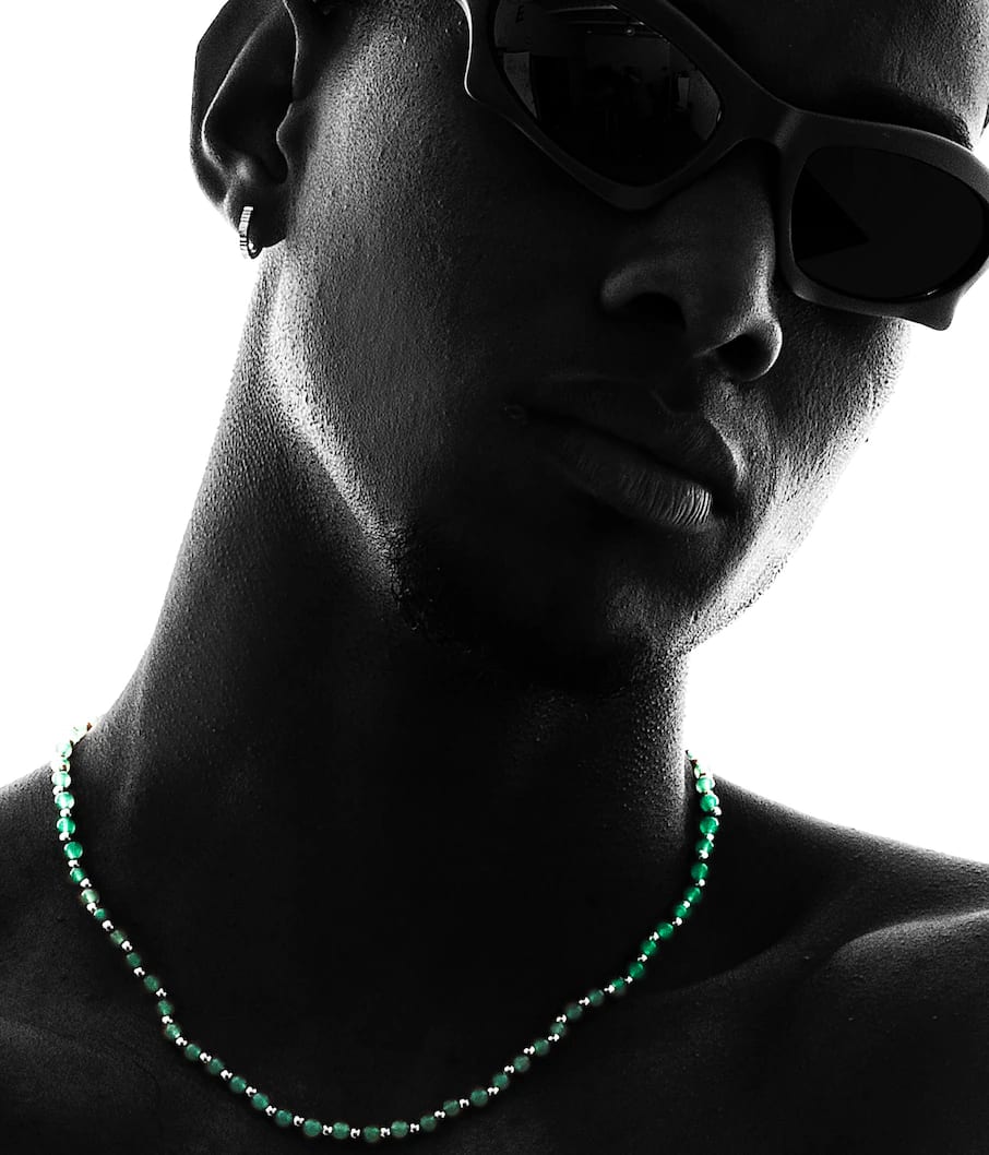 GREEN MIST NECKLACE | COLLAR CON BALINES EN PLATA Y ÁGATAS - imagen 6