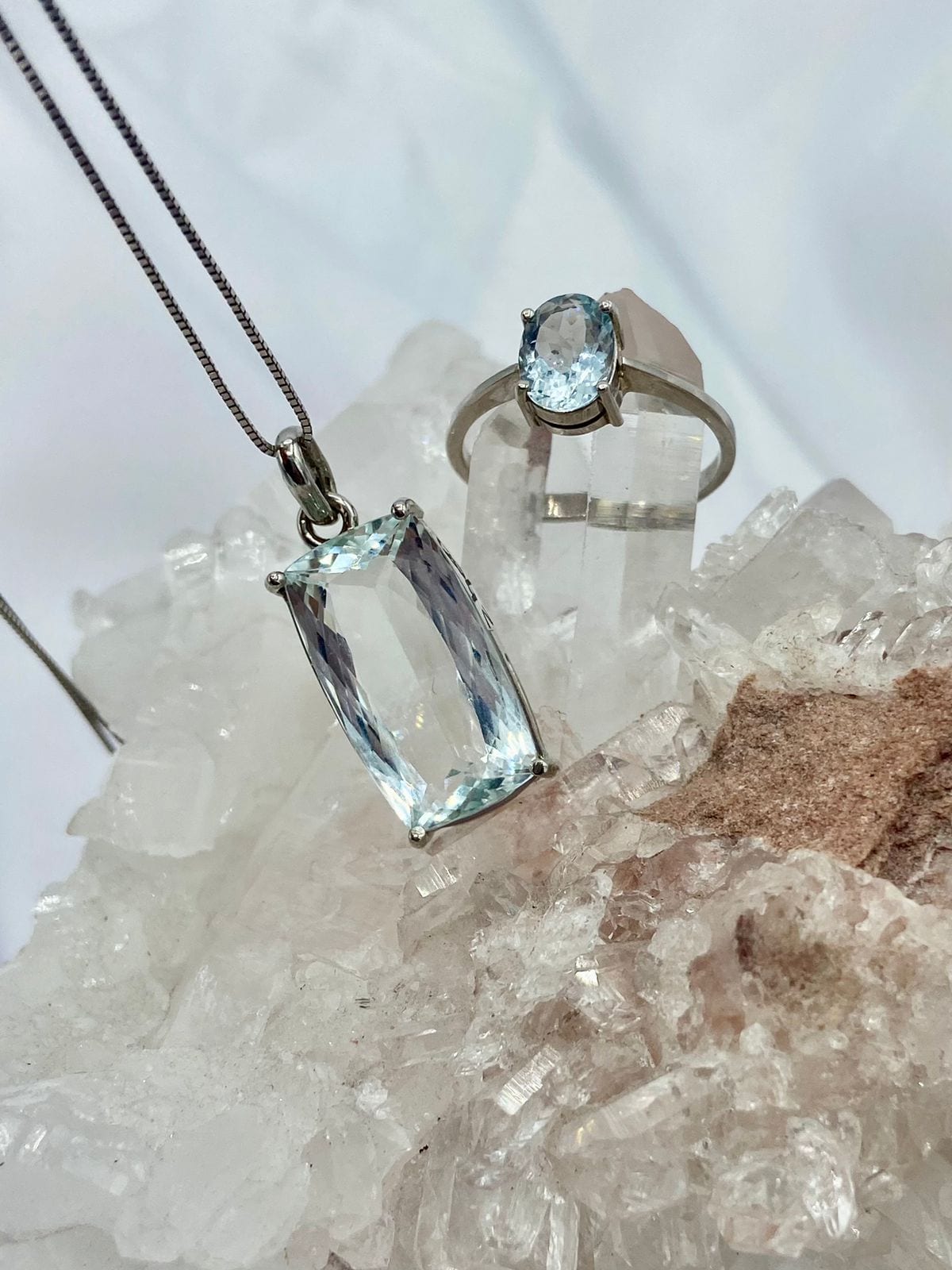 Dije Aguamarina Oro Blanco 18K - imagen 2