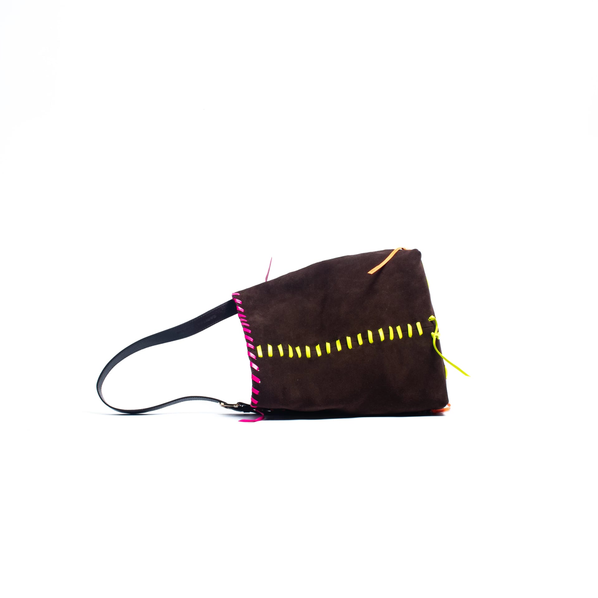PIÑATA BAG - chocolate x cintas en cuero neón - imagen 3