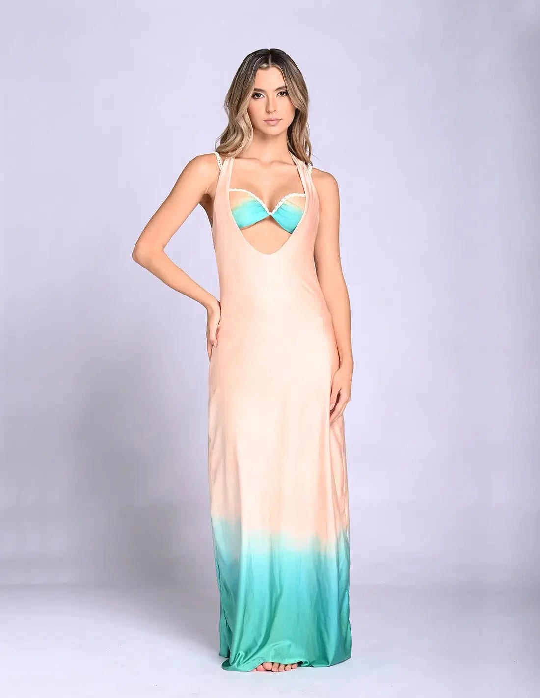 Vestido Satori Soft Pink + Turquoise - imagen 1