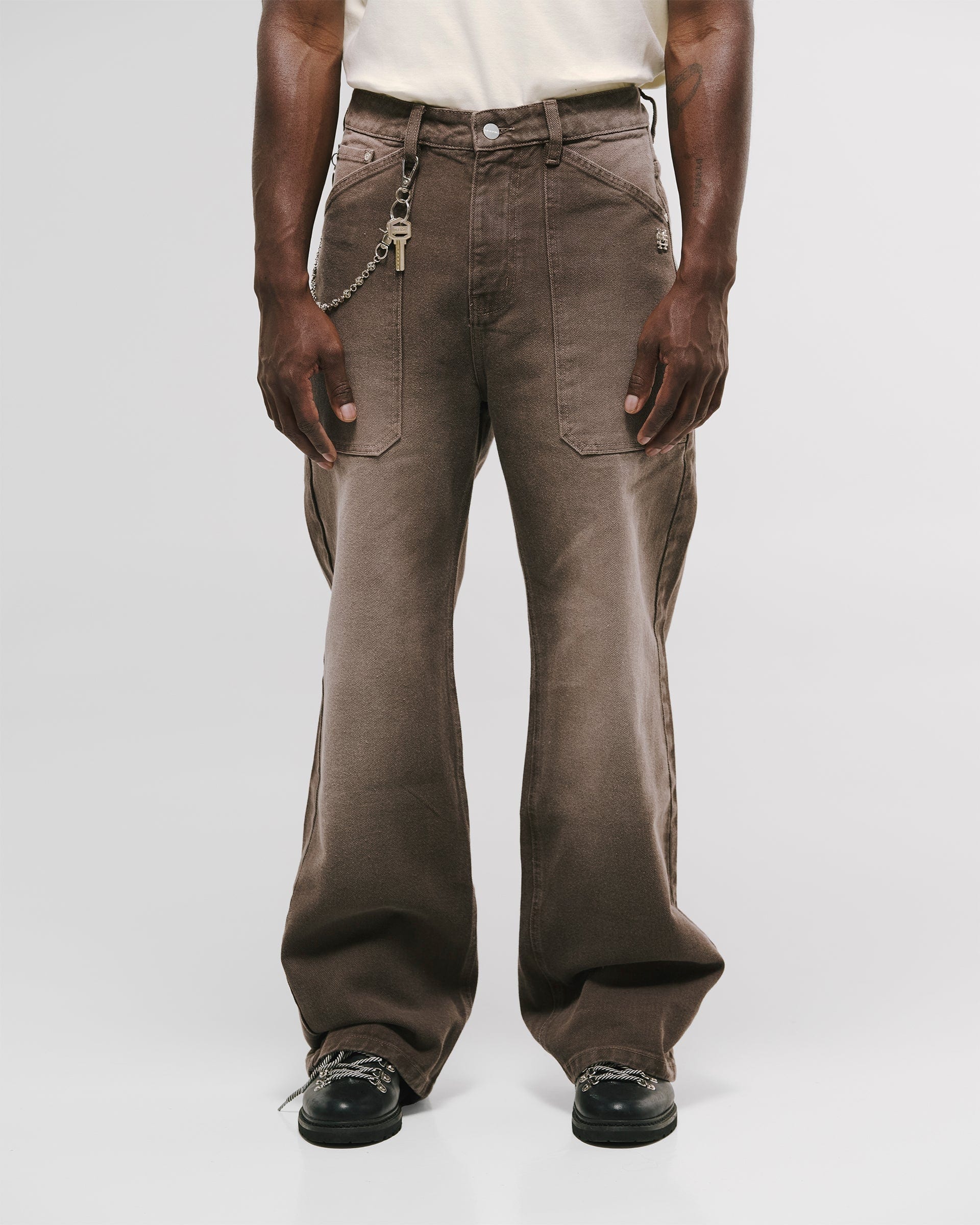 Pocket Straight Pants – Café Desgastado - imagen 2