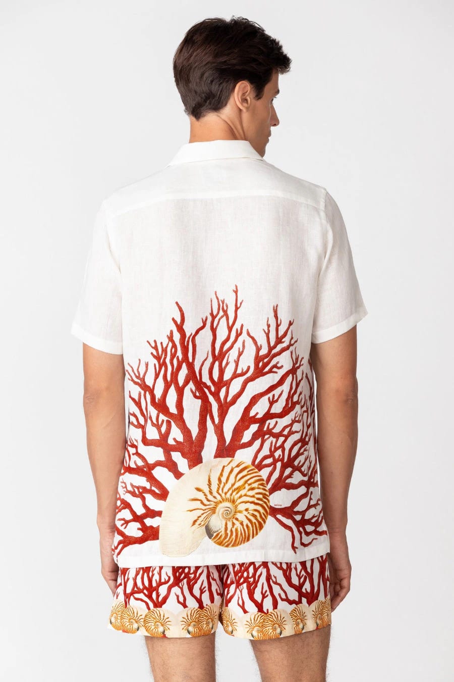 Men's linen shirt white atlantis - imagen 4