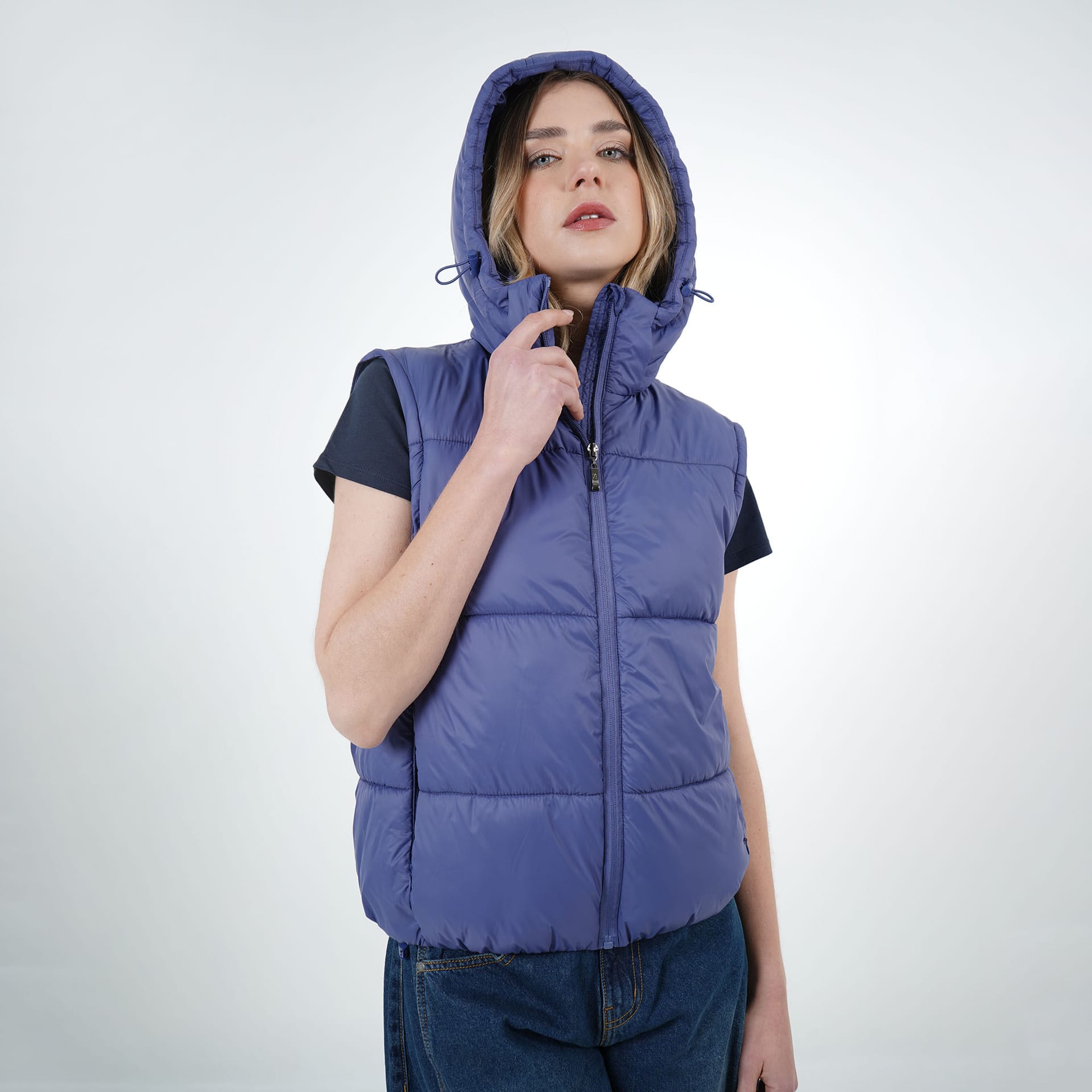 Chaqueta acolchada dos en uno mangas removibles con capucha - imagen 12