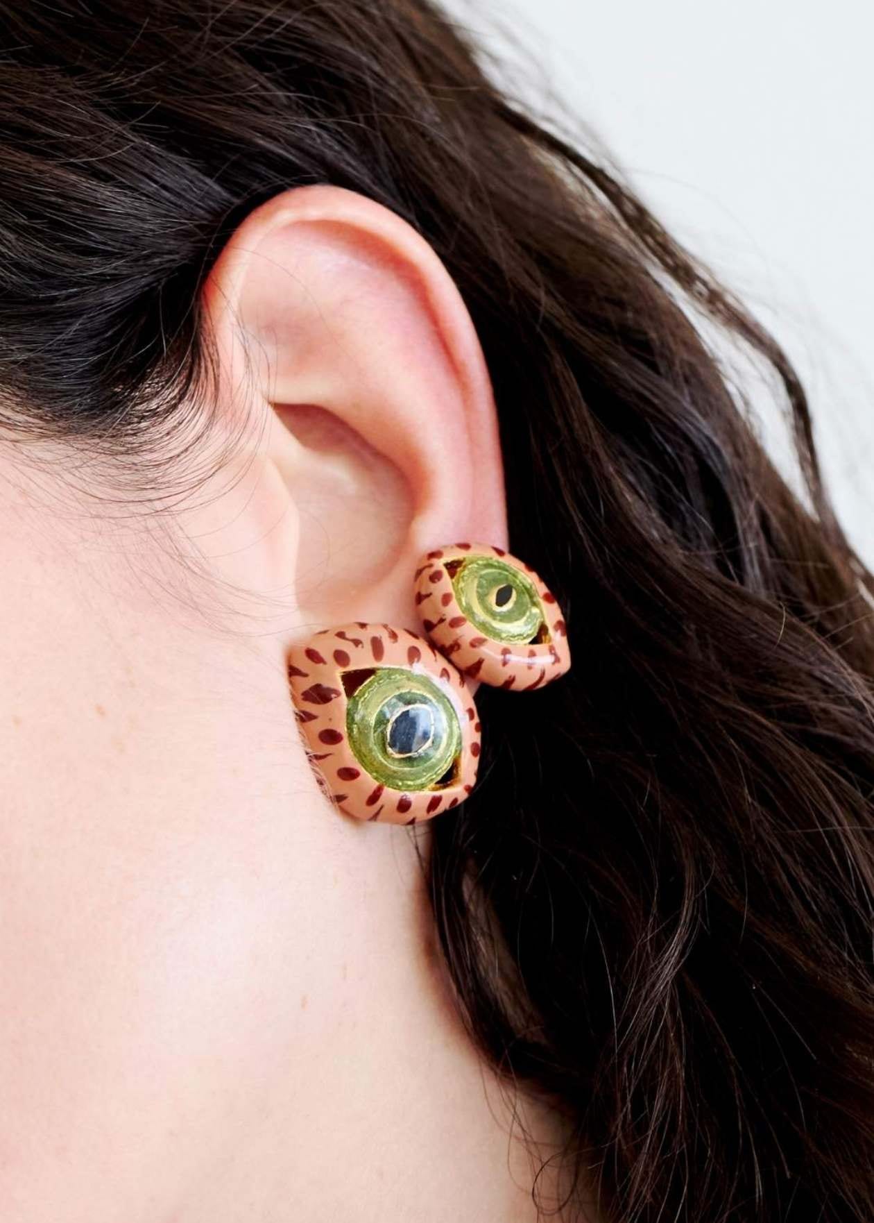 Aretes Cat Eye Midi Terracota - imagen 3