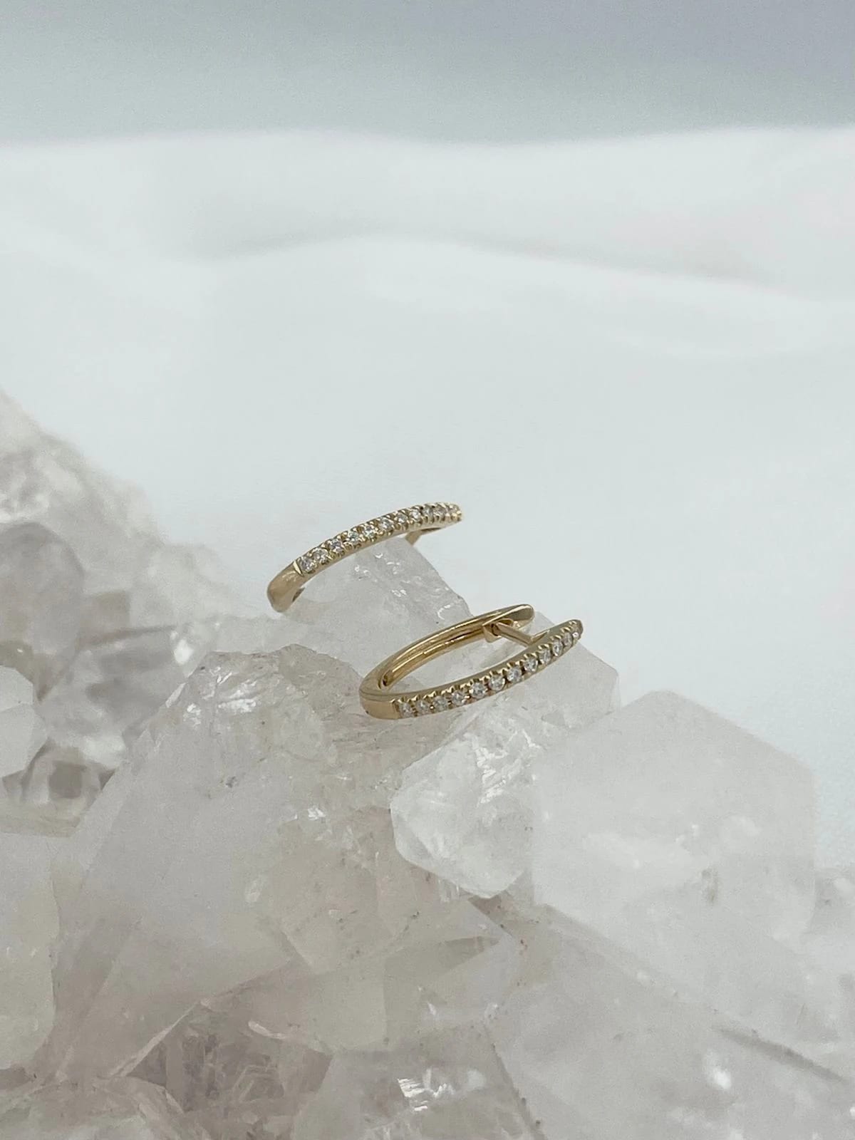 Aretes Diamantes estilo candongas en Oro Blanco 18K #1 - imagen 3
