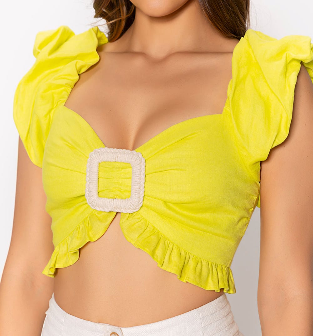 Blusa tipo crop manga englobada - imagen 3