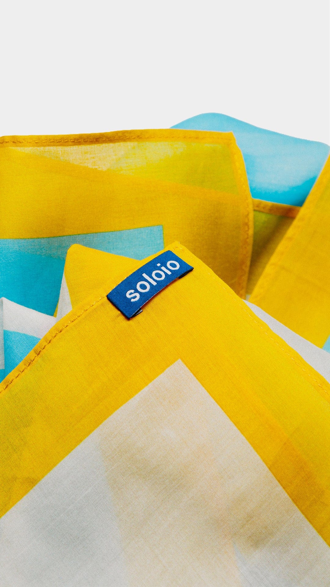 Women's cotton silk yellow square scarf large "Cool Mom" - imagen 5