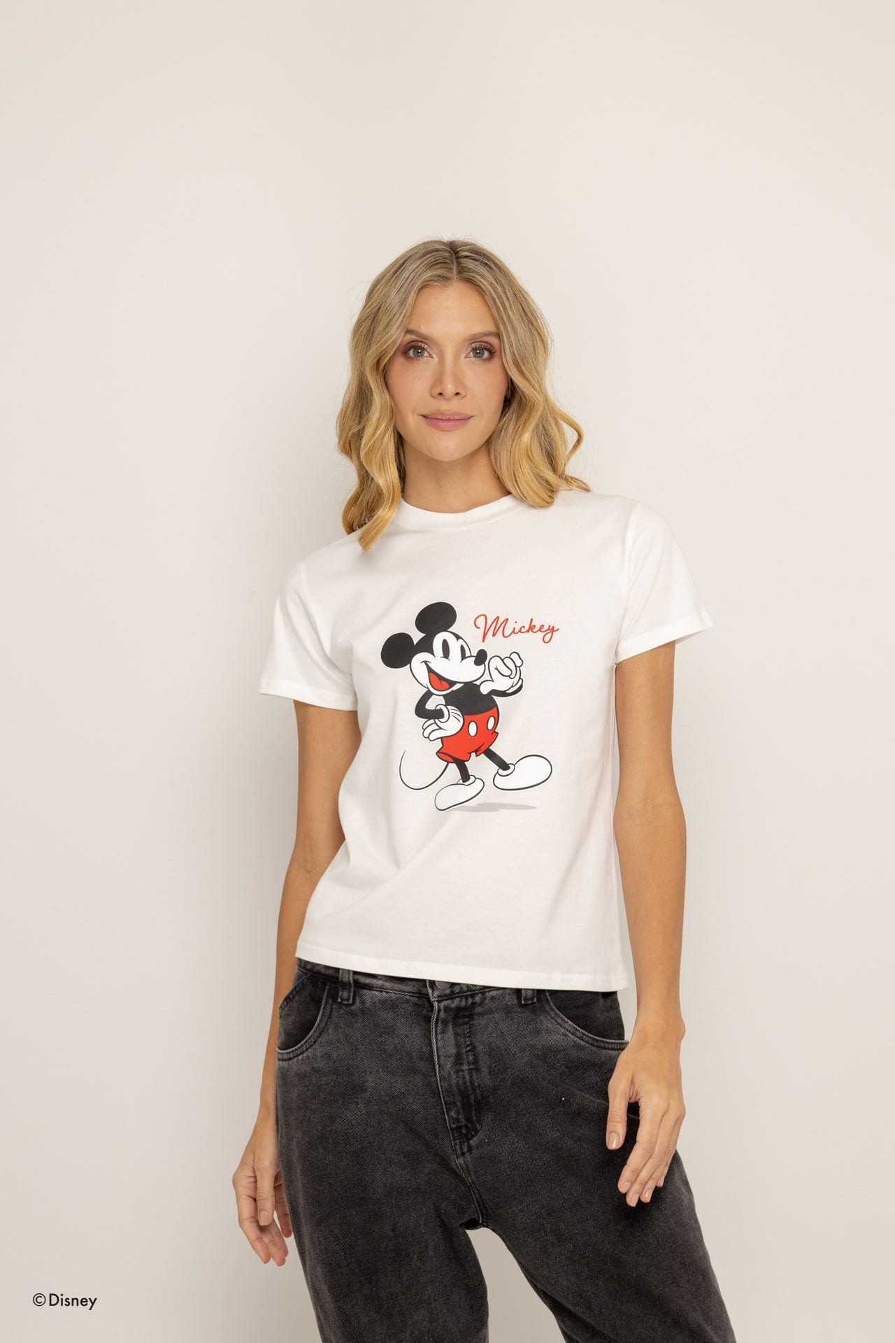 T-Shirt Blanca Mickey Mouse Firma - imagen 3