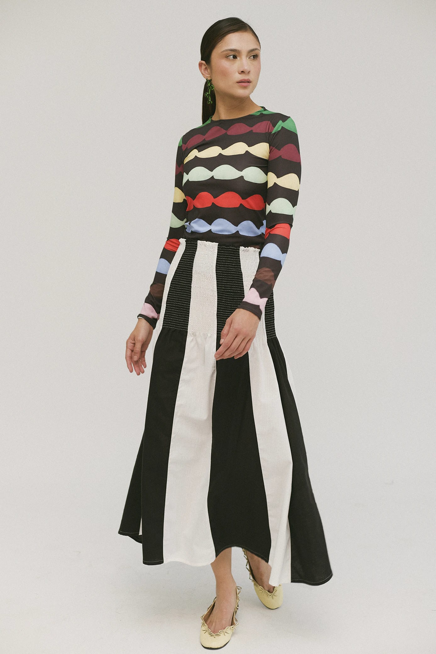 Falda Shirred Glaseado Bicolor - imagen 8