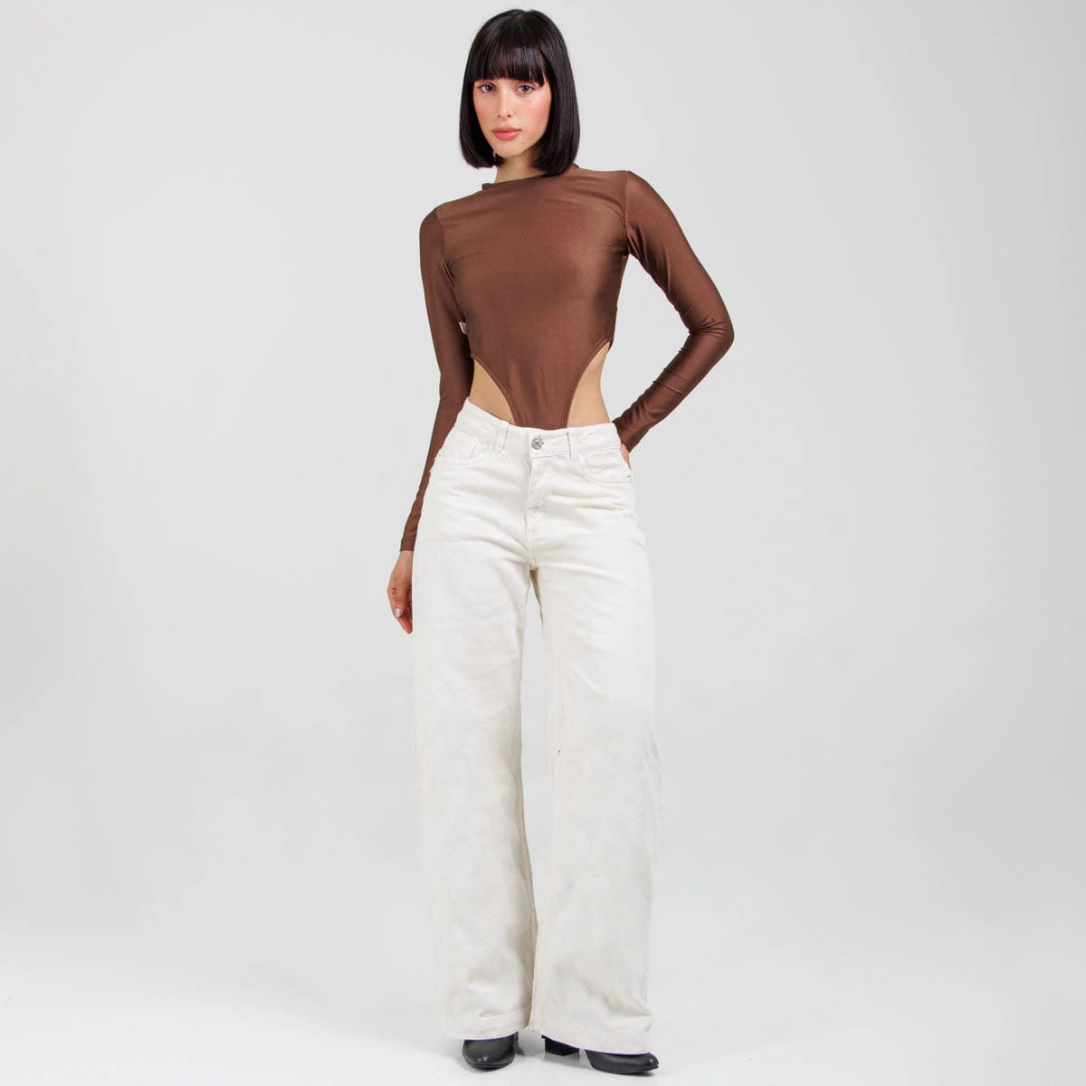 Jean Wide Leg Marfil Ax-3107 Rigido Premium - imagen 1