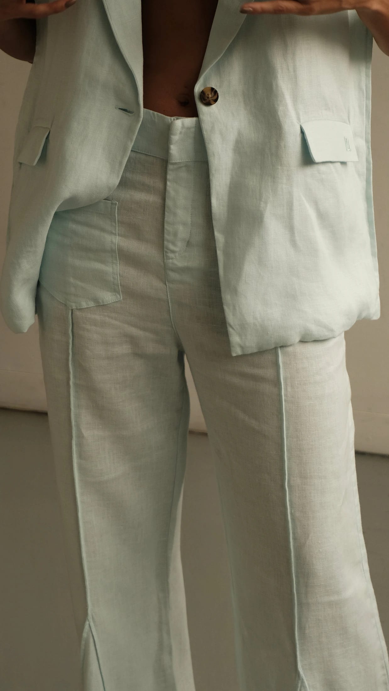 Pantalón Aire de lino | Azul claro - imagen 3