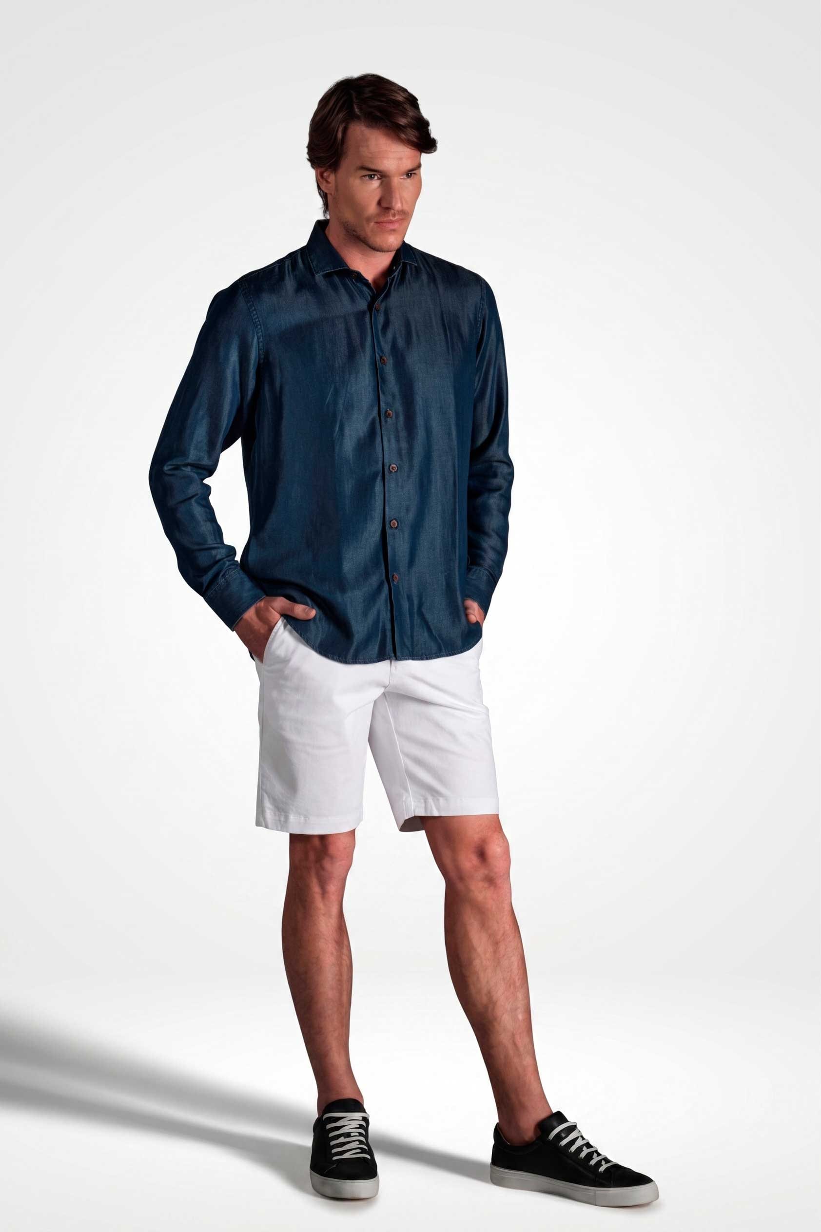 Bermuda Chino Slim Dril Blanco - imagen 1