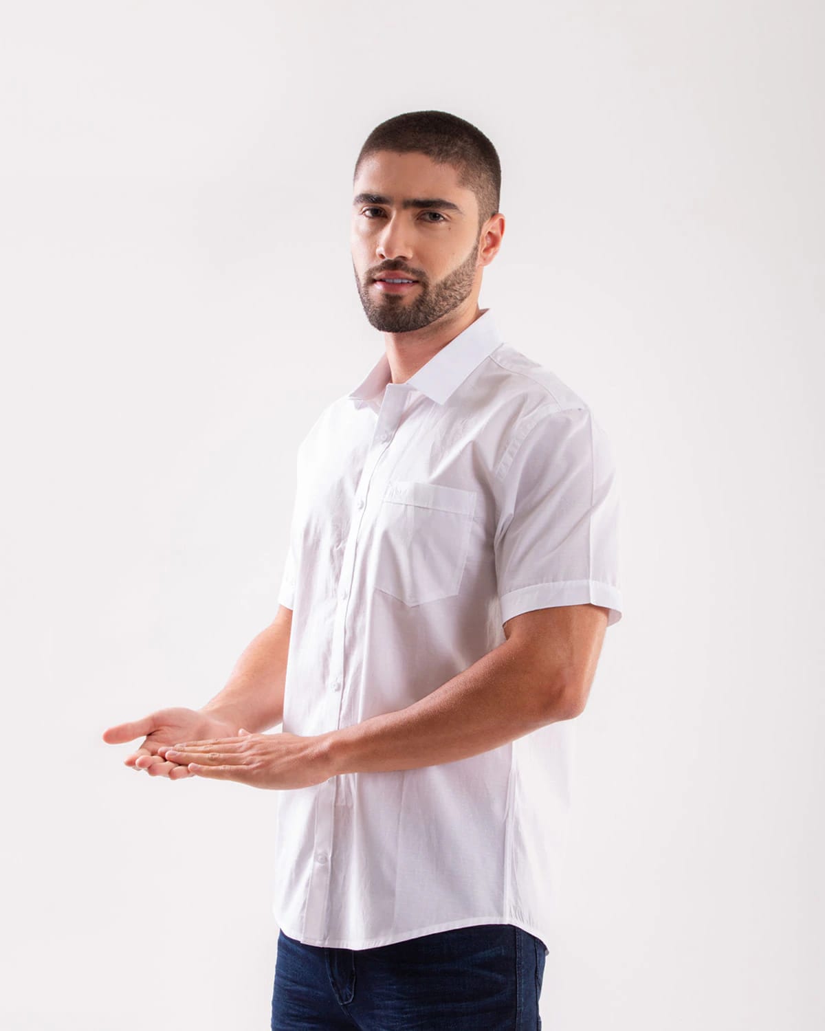 Camisa blanca manga corta para hombre - imagen 31
