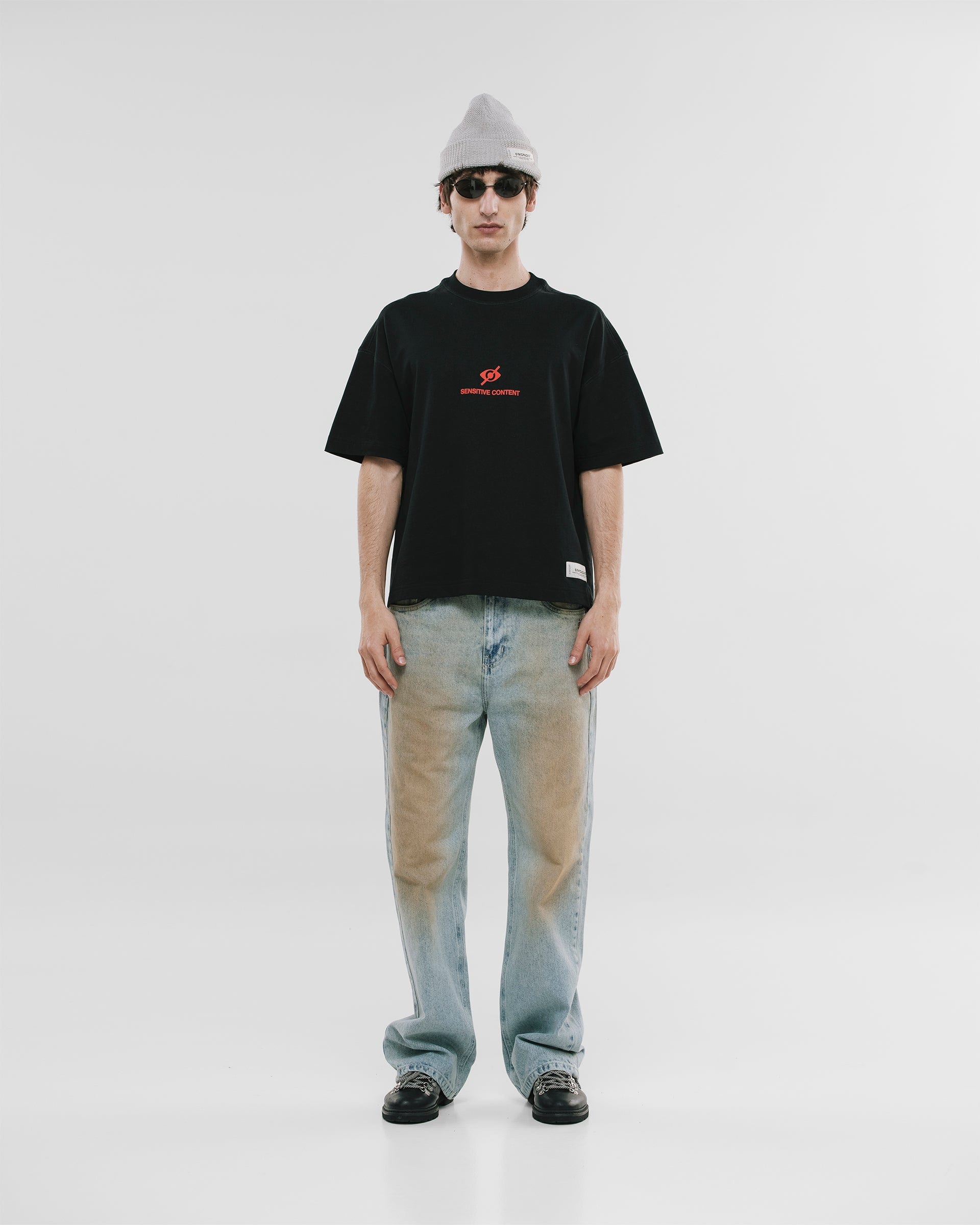 Camiseta Boxy Fit Don't Look - Negro Oscuro - imagen 4