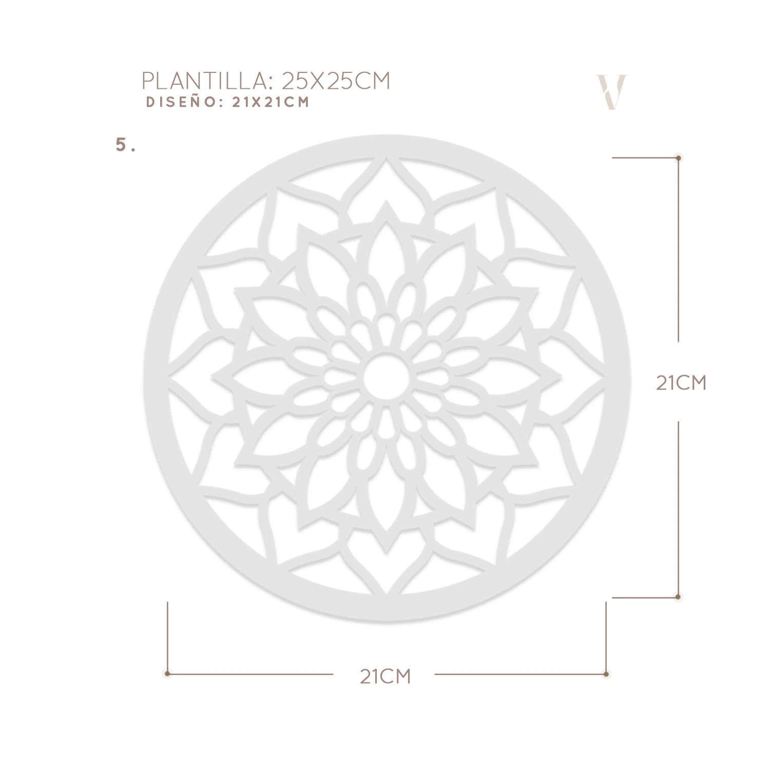 Plantillas para pintar, Vamarú Stencils, Colección Armonía 25cm y 48cm, 5und - imagen 7