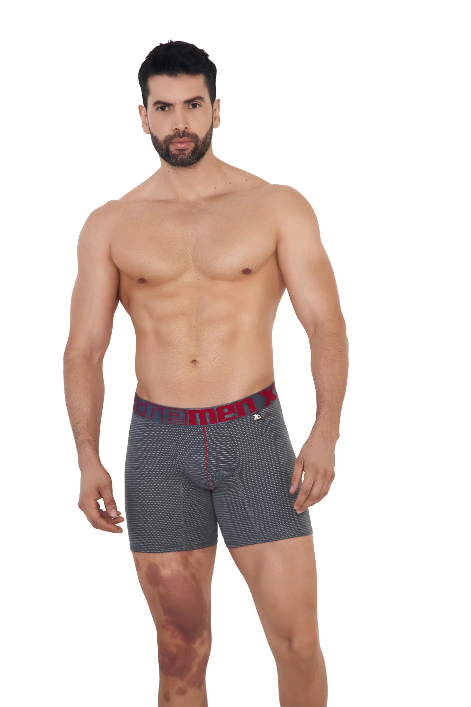 BOXER CLASICO FULL MICROFIBRA GRIS BLANCO - imagen 1