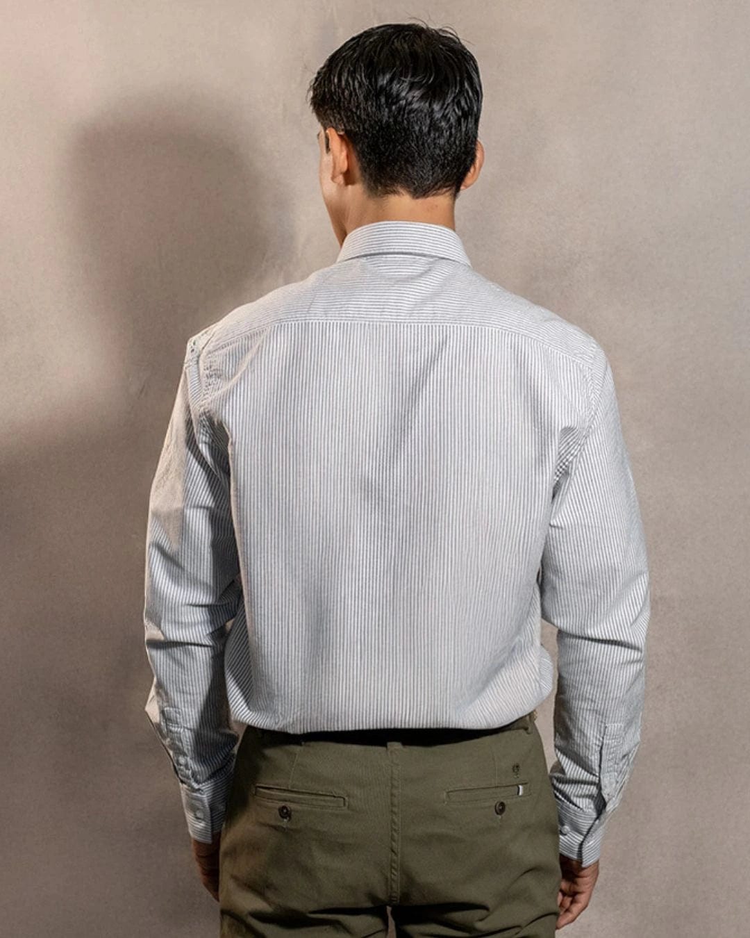 Camisa Antimanchas Oxford Rayas Dark Grey Cornell - imagen 3