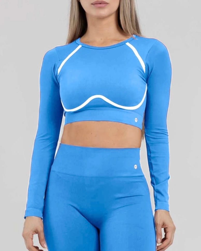 Top seamless contrast azul vivo lumen FIBER - imagen 1