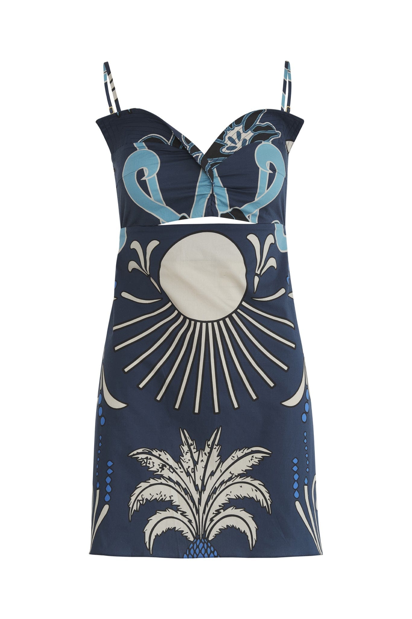 Victoria Cotton Mini Dress / Blue Garden - imagen 1