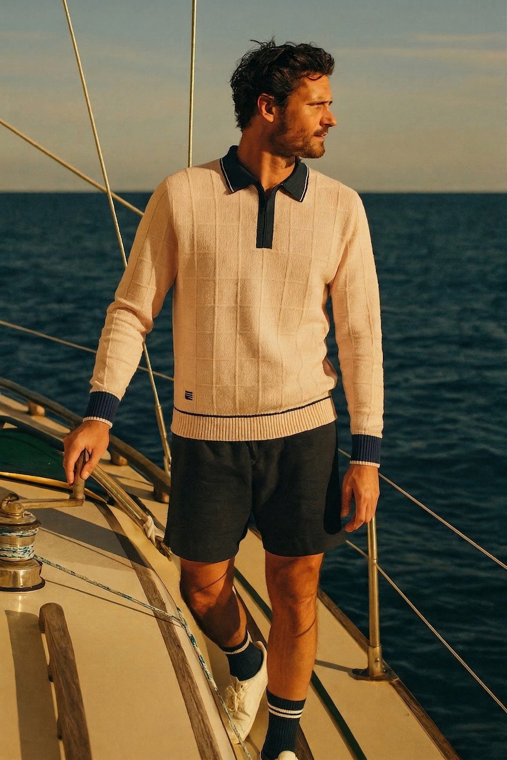 Polo Long Sleeves Tejida - Rosa Cipria - NUOVO - imagen 1
