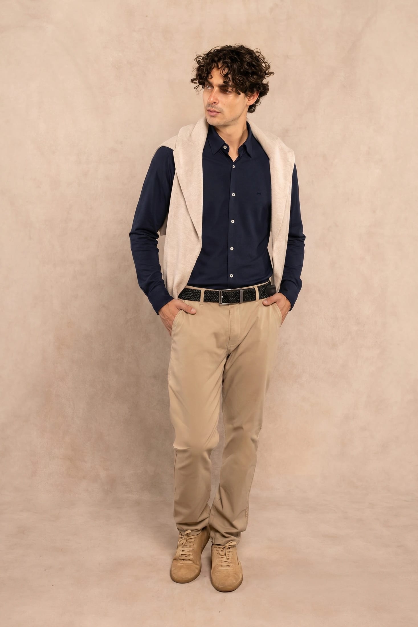 Camisa Performance Oxford Azul Oscuro - imagen 2