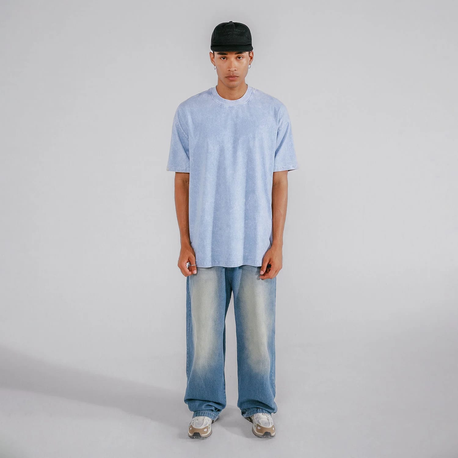 Oversized Washed T- Shirt - Blue - imagen 8