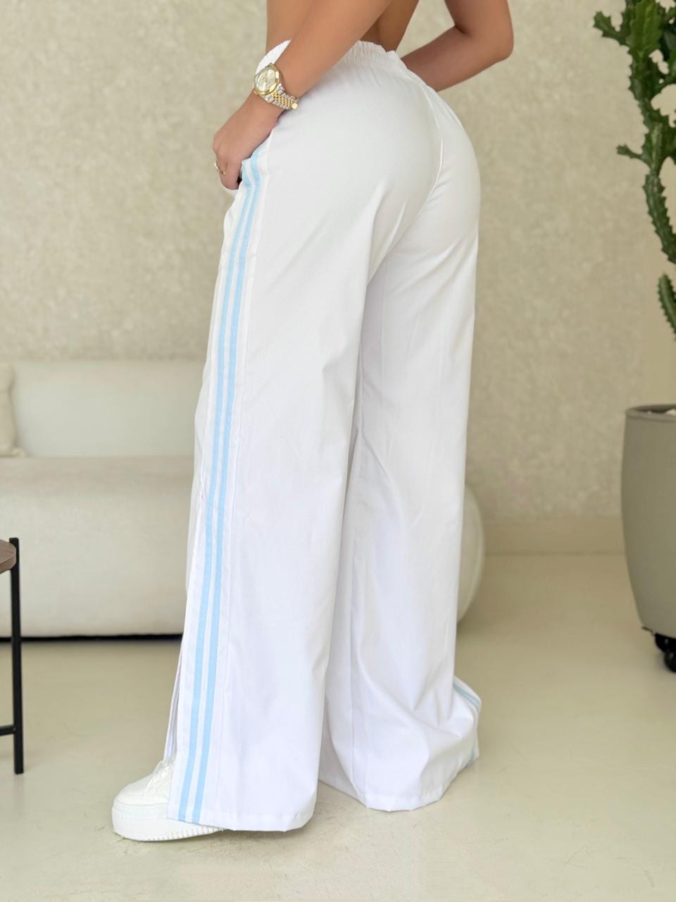 Pantalón sport Toronto (blanco / celeste ) - imagen 2