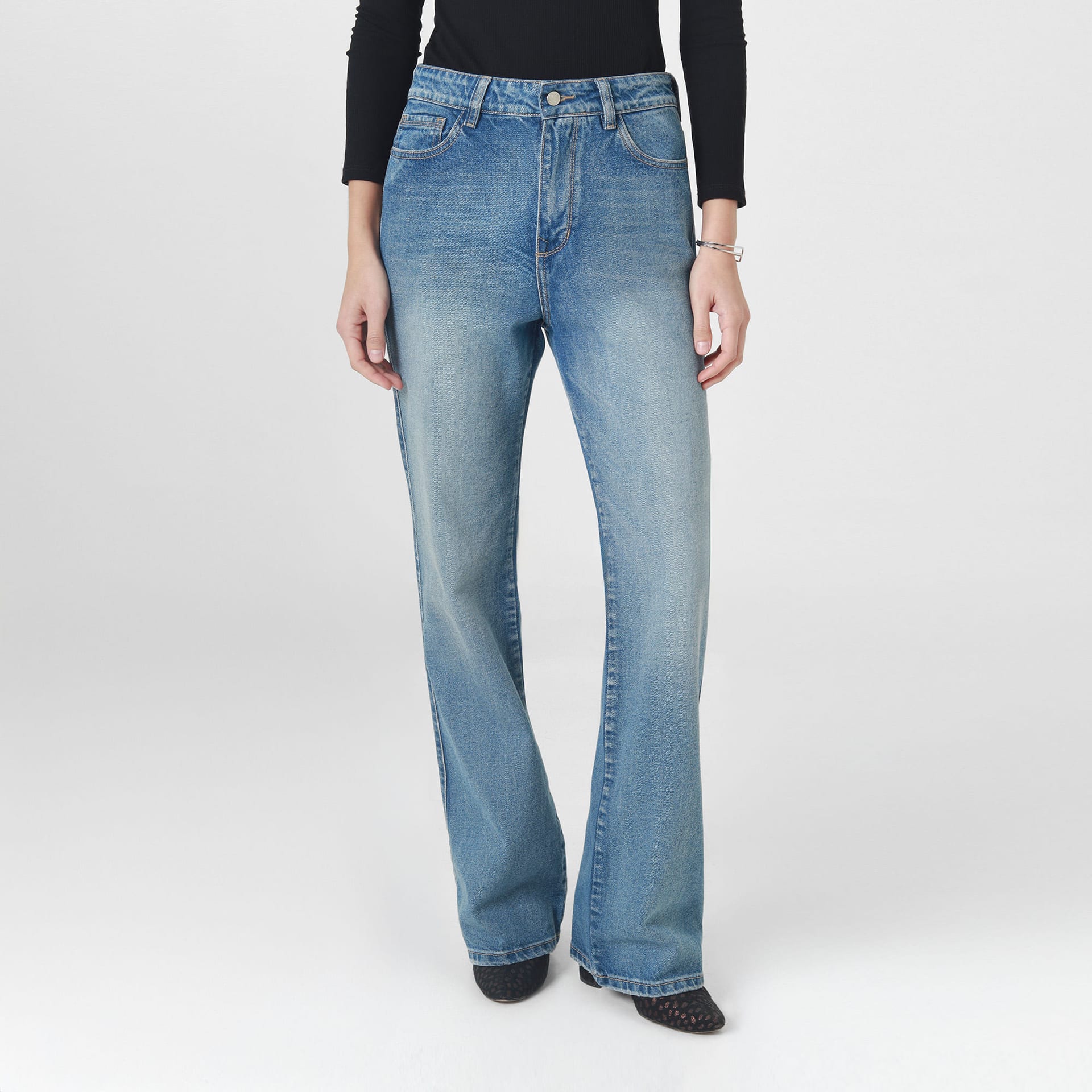 Jean Tiro Alto Bota Flare - imagen 2