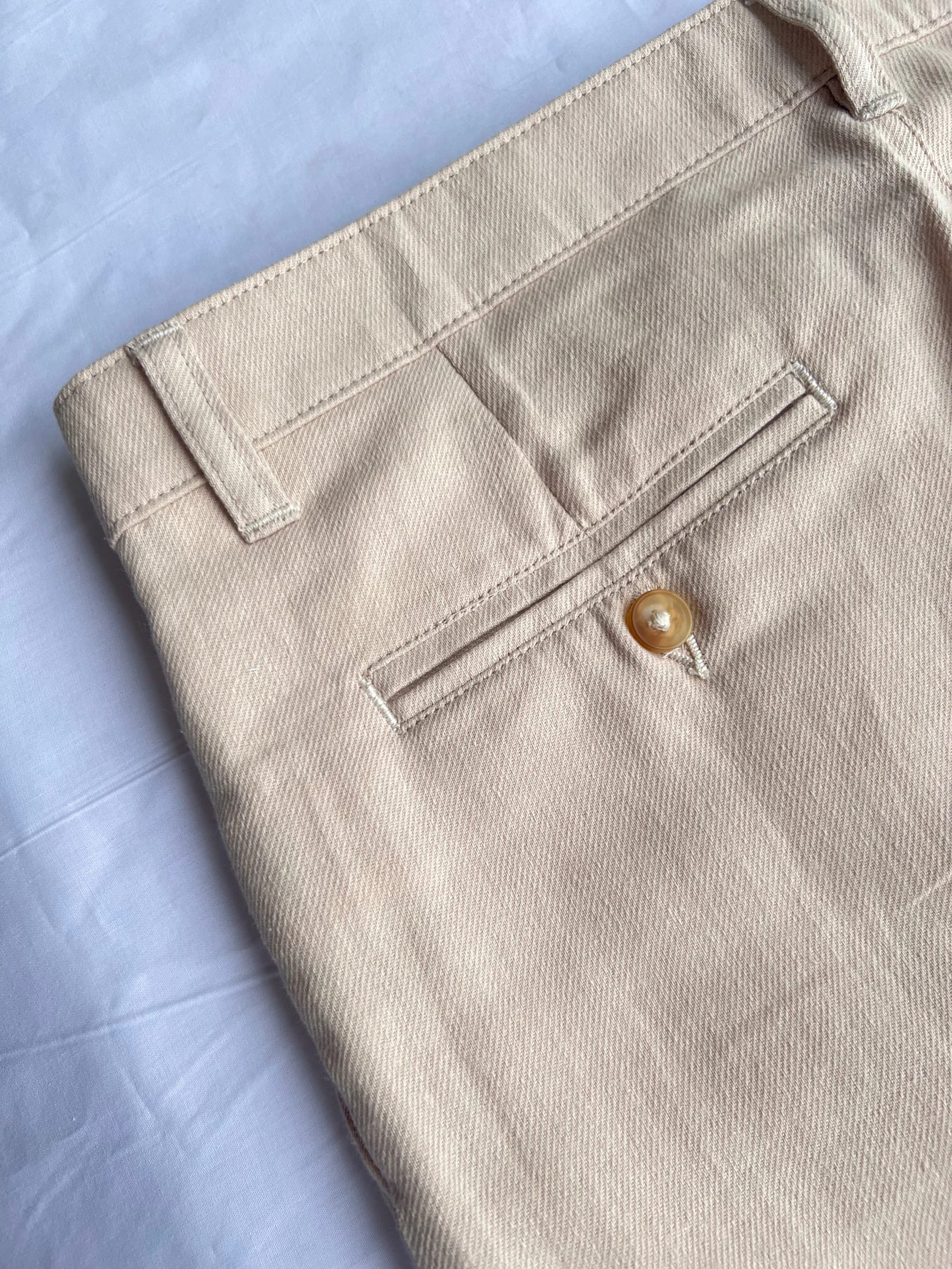 Pantalón Clásico Beige en Lino y Algodón - imagen 7