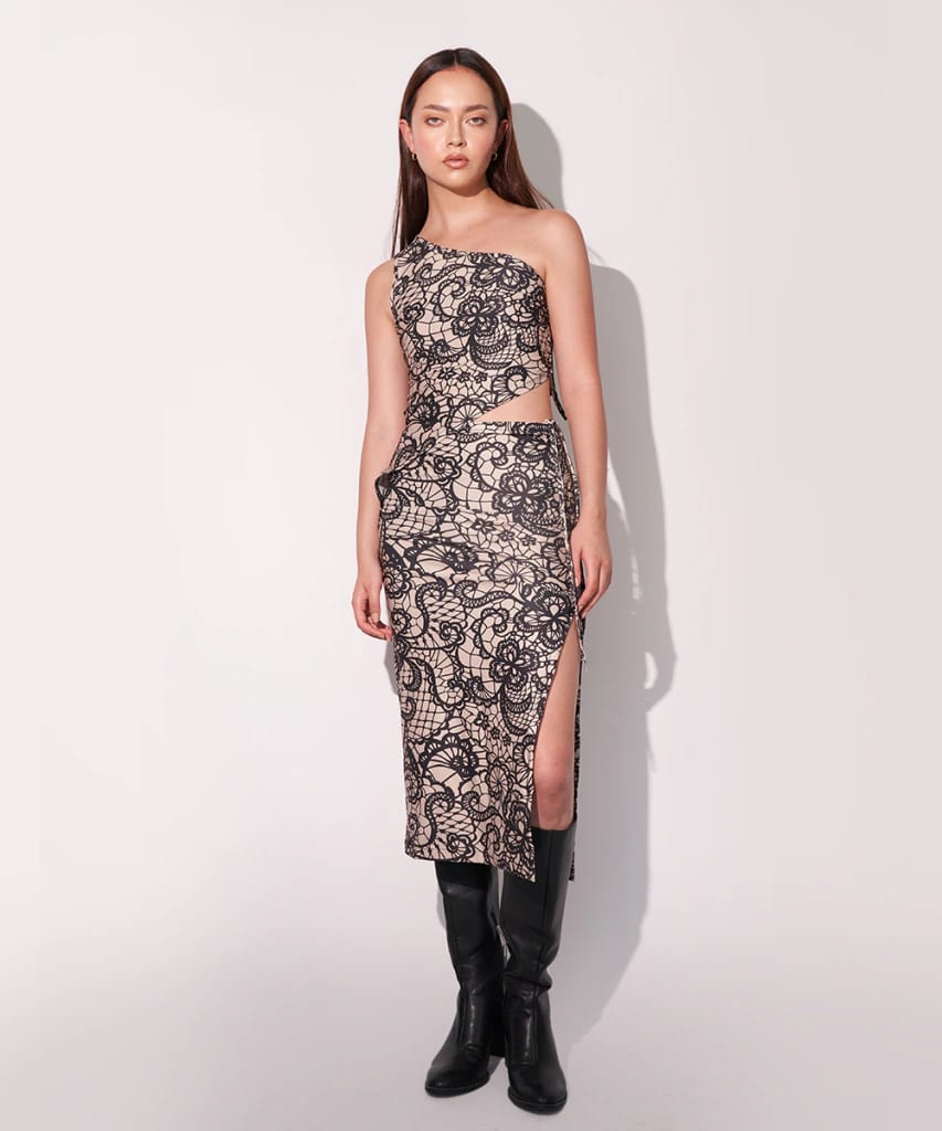 One Shoulder Top In Faux Lace - imagen 1