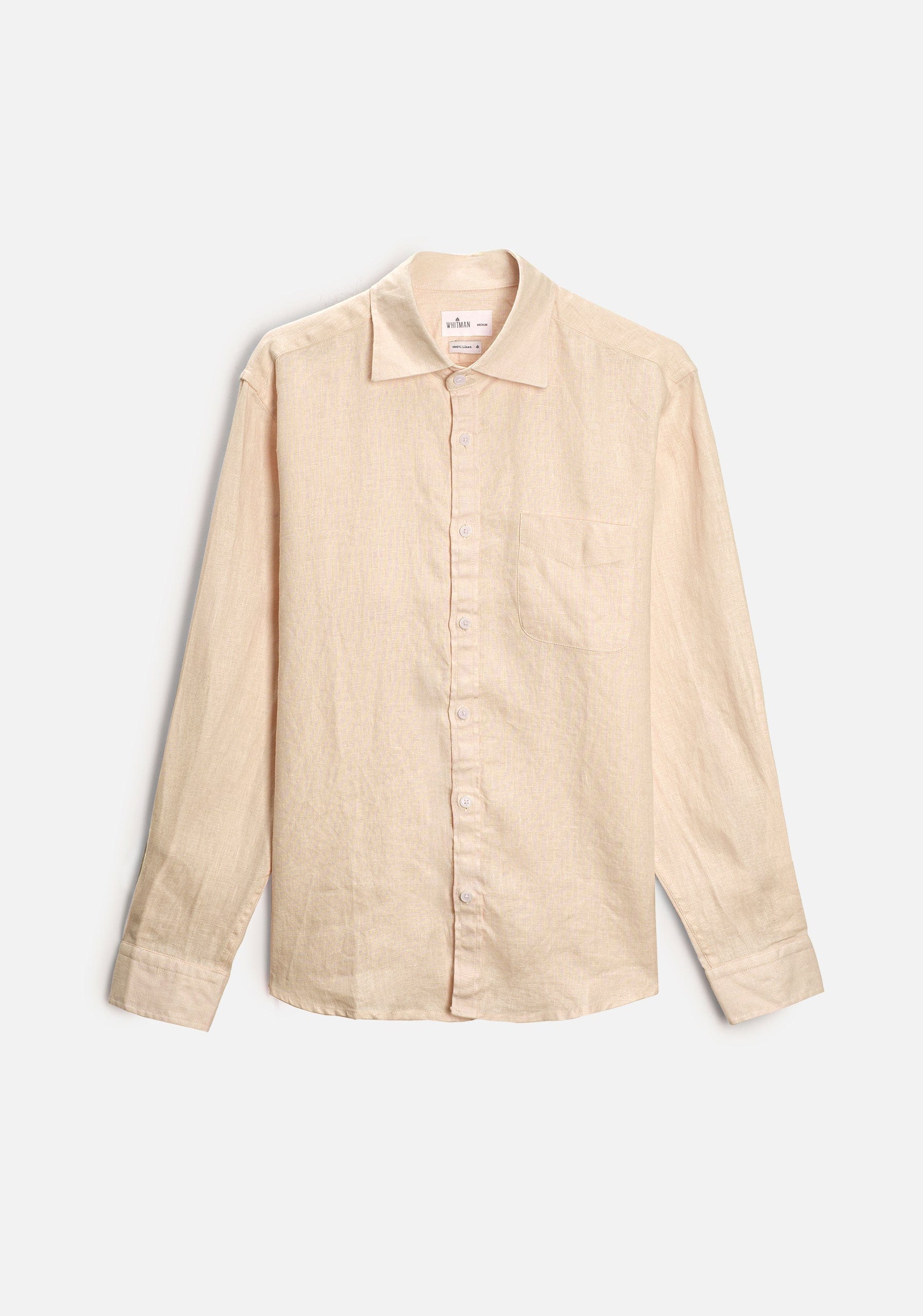 Camisa H CI Lino Unicolor Bols Avena - imagen 1