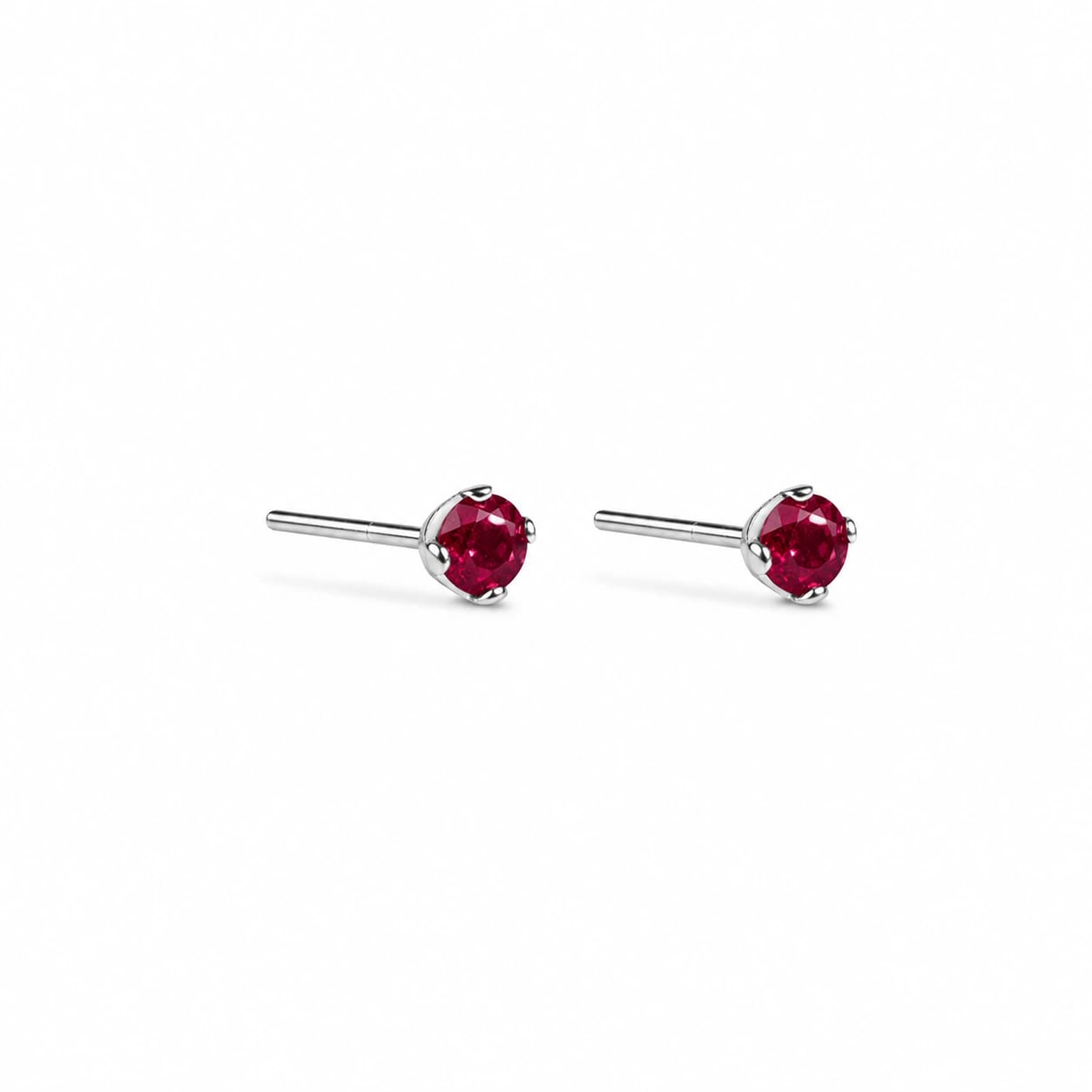 SILVER FACET RUBY | TOPOS CON RUBÍ EN PLATA LEY 925 - imagen 1