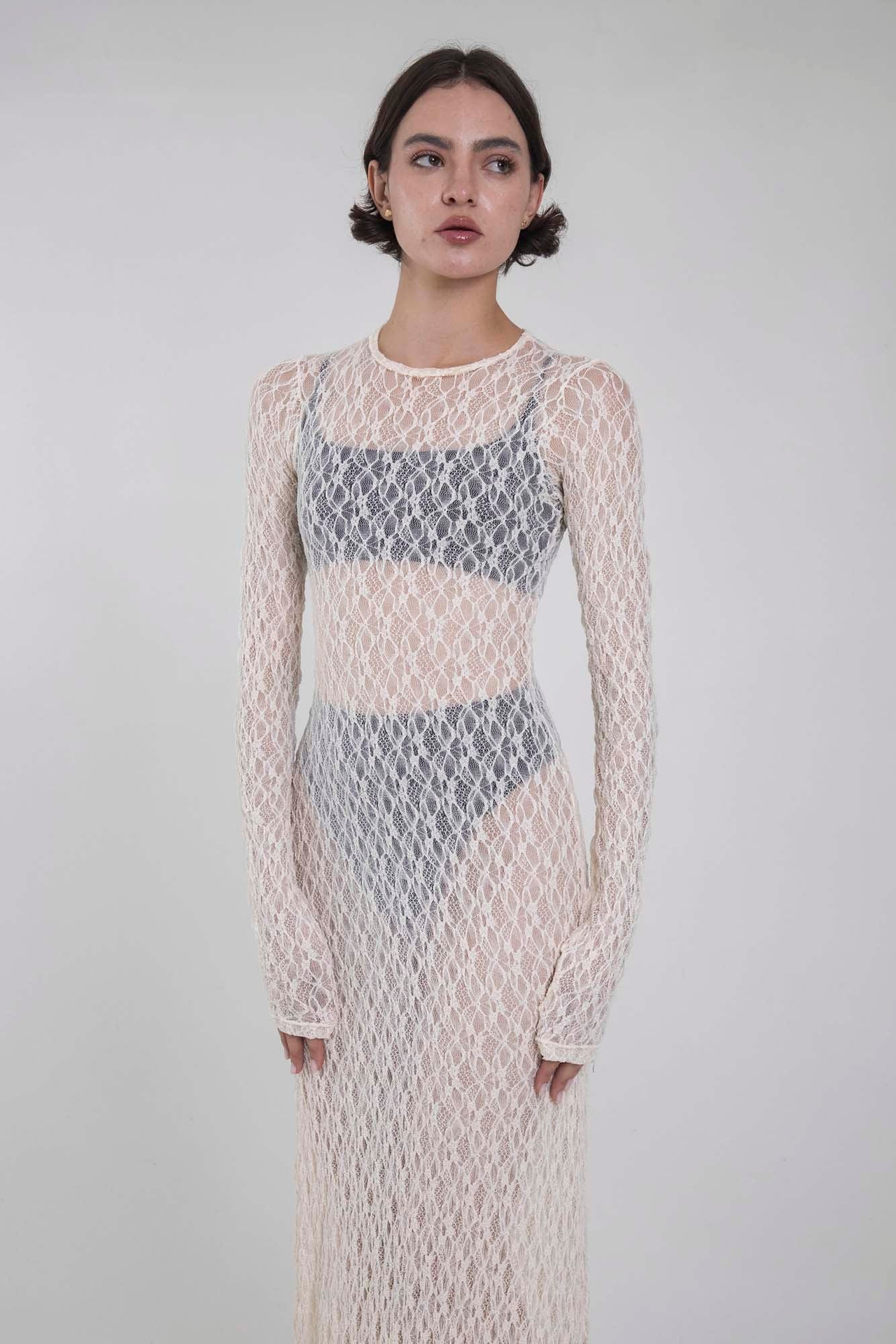 SERENA MARFIL LACE DRESS - imagen 8