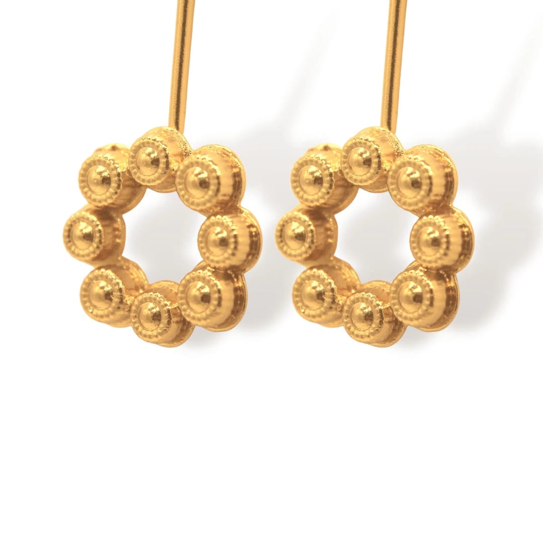 Aretes de coronas circulares largos - imagen 2