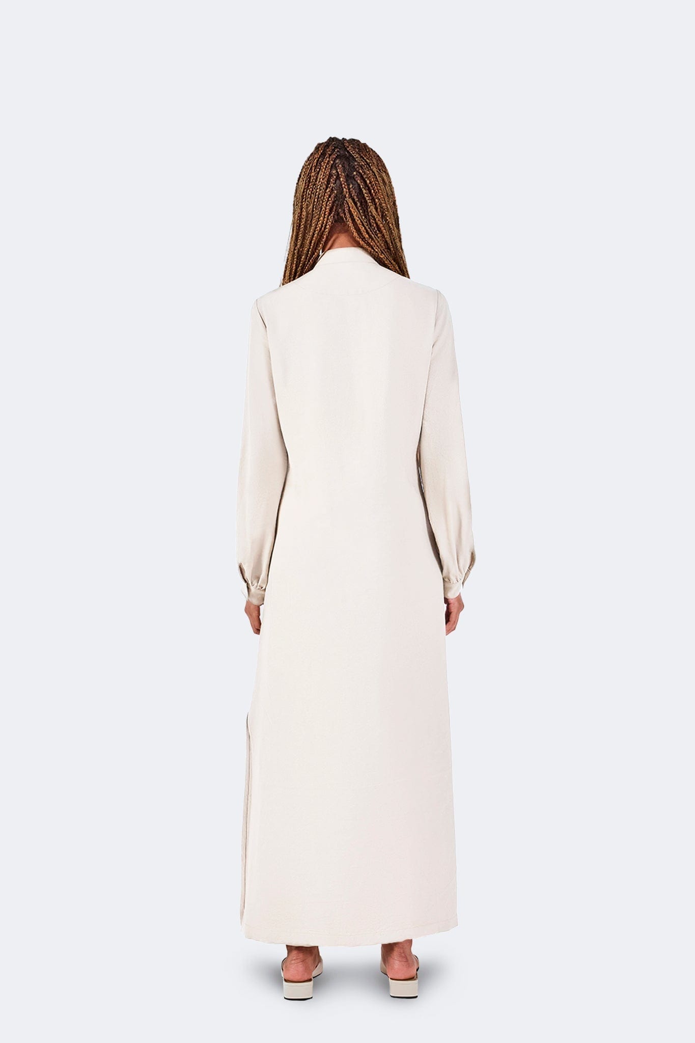 Vestido Zigze Anudado - Marfil - imagen 4