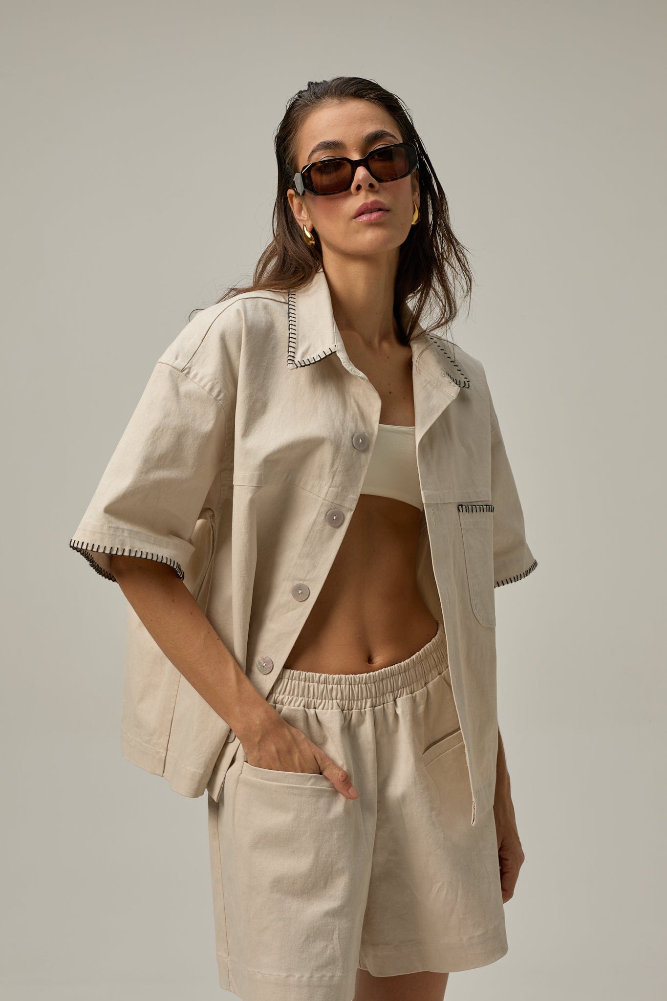 Camisa Hamada | beige - imagen 2