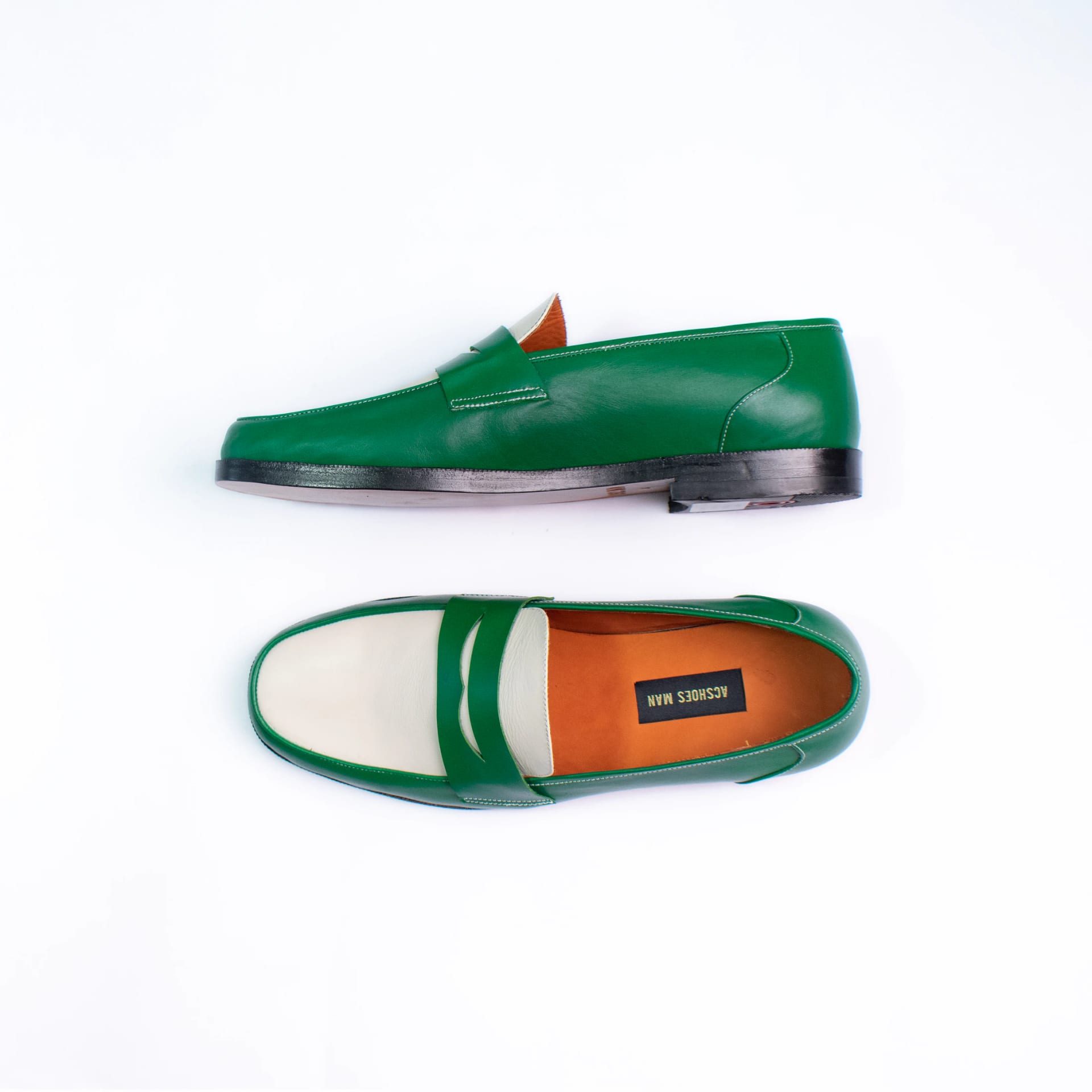 Penny loafers green & white - imagen 2