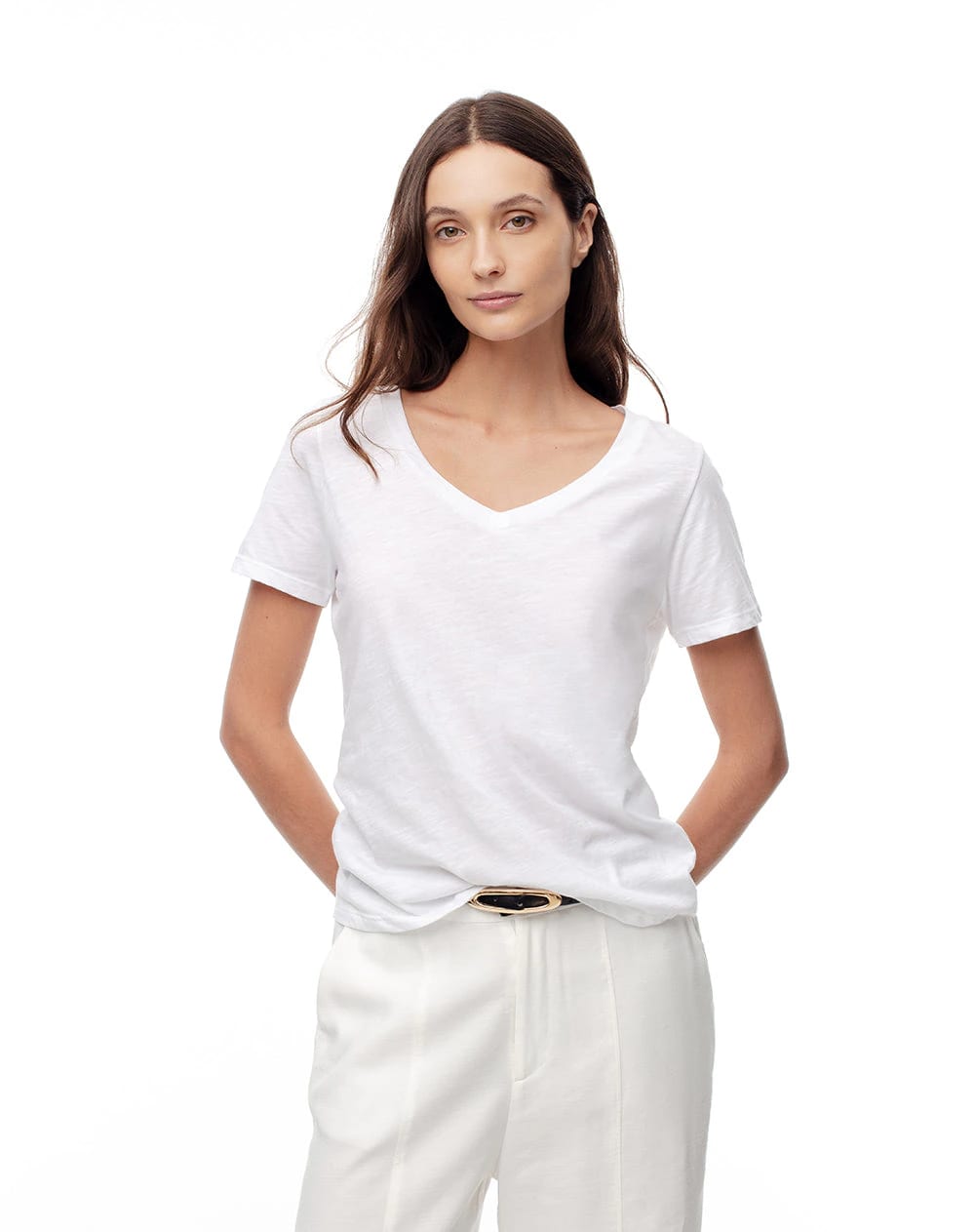 Camiseta regular algodón blanca mujer - imagen 4