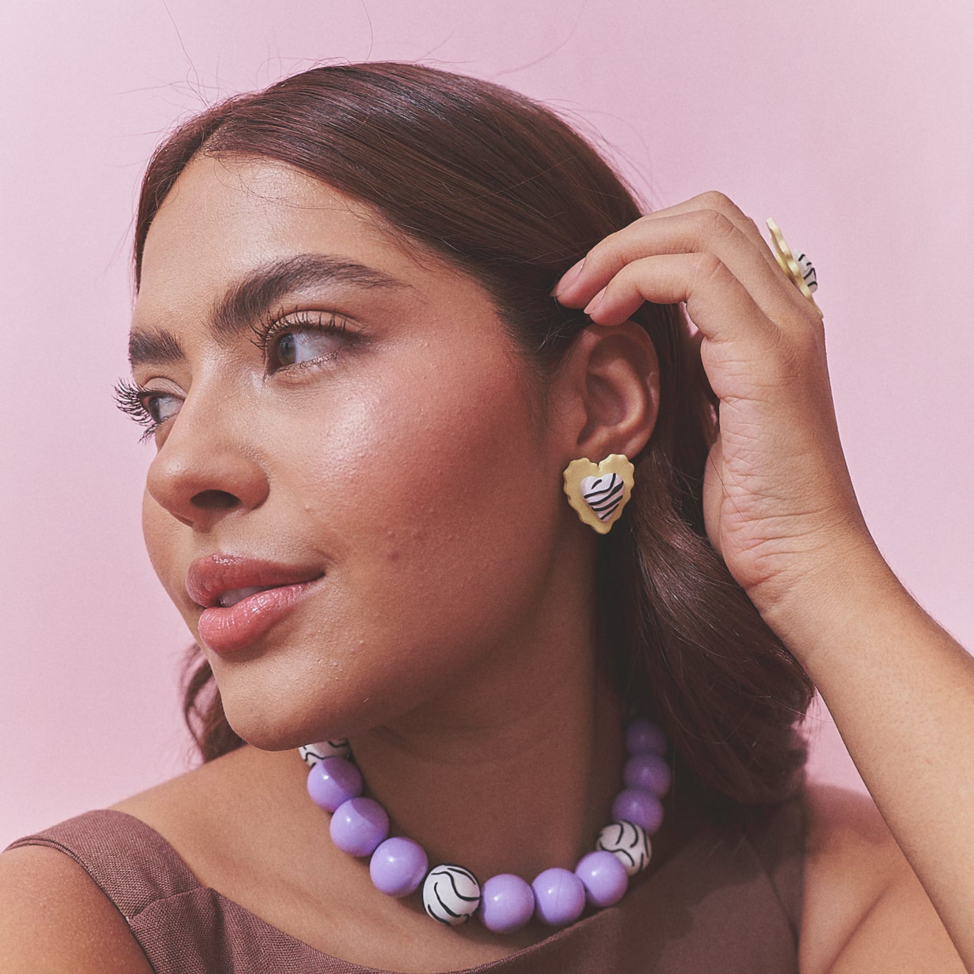 Aretes Corazón Rayado Mix Mini - imagen 9