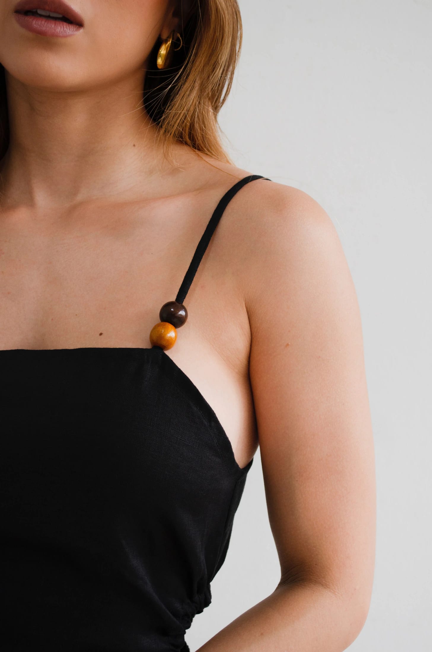 Vestido Bahía de lino | Negro - imagen 3