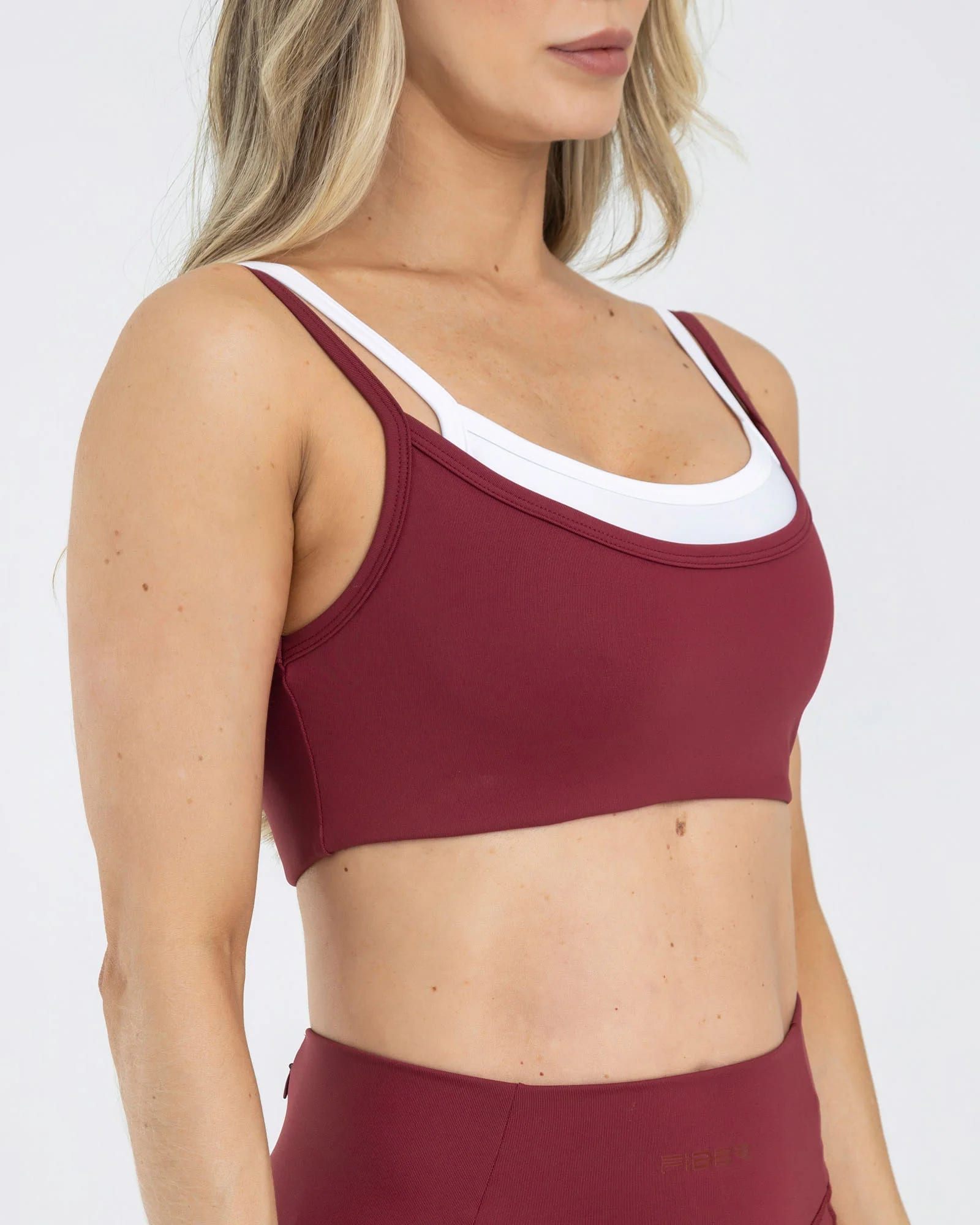 Top manga sisa double rojo granate pilates FIBER - imagen 3