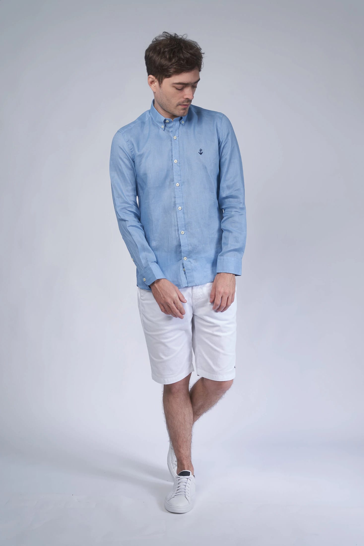 Camisa Lino Azul Claro - imagen 1