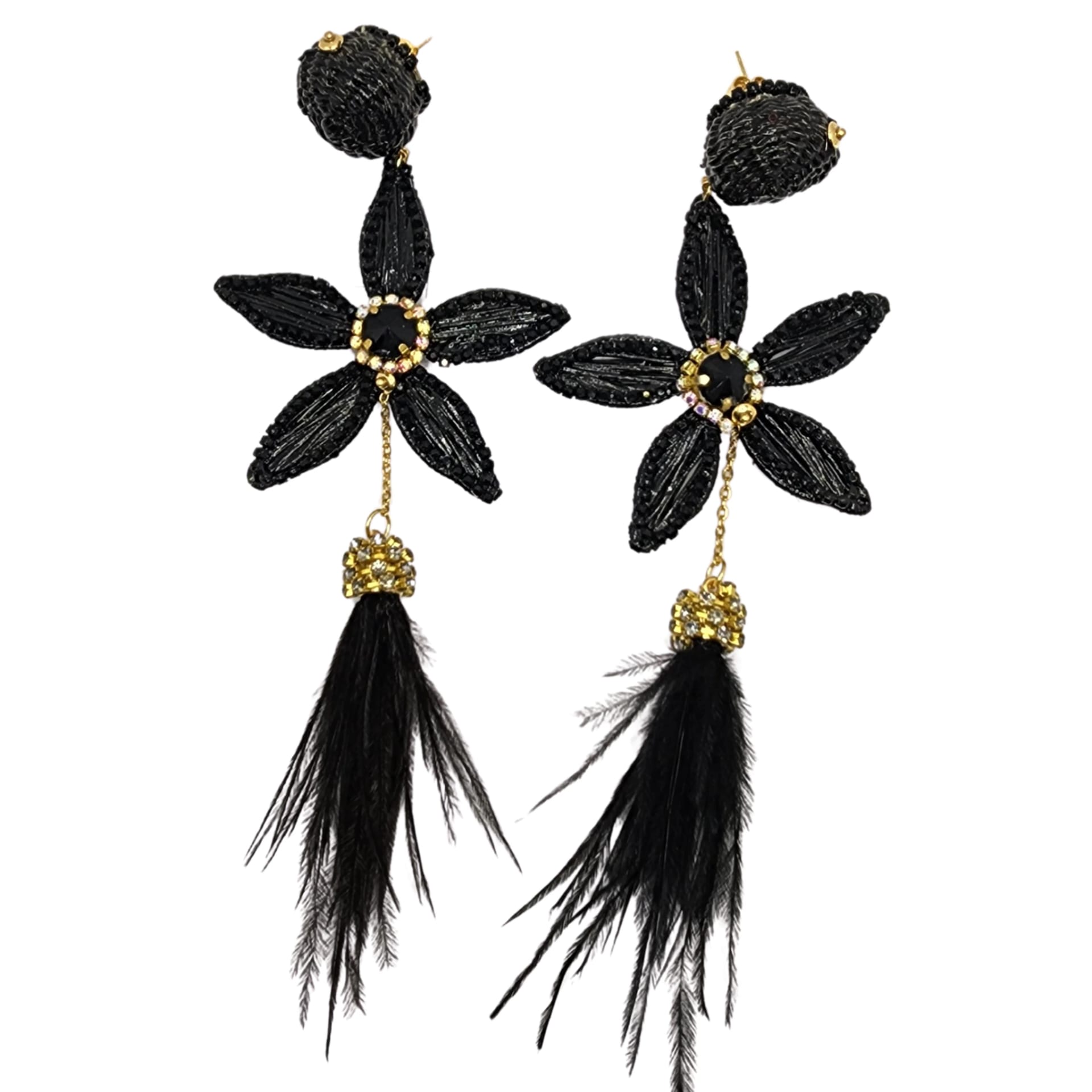 Black Star-Shaped Earrings - imagen 1
