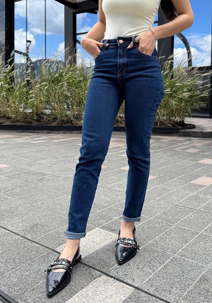 Mom Slim Fit Confort Azul Oscuro para Mujer - imagen 11
